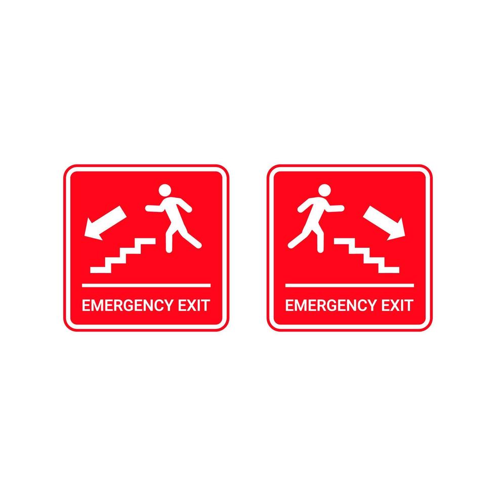 vector illustration of emergency stairs sign, emergency exit,