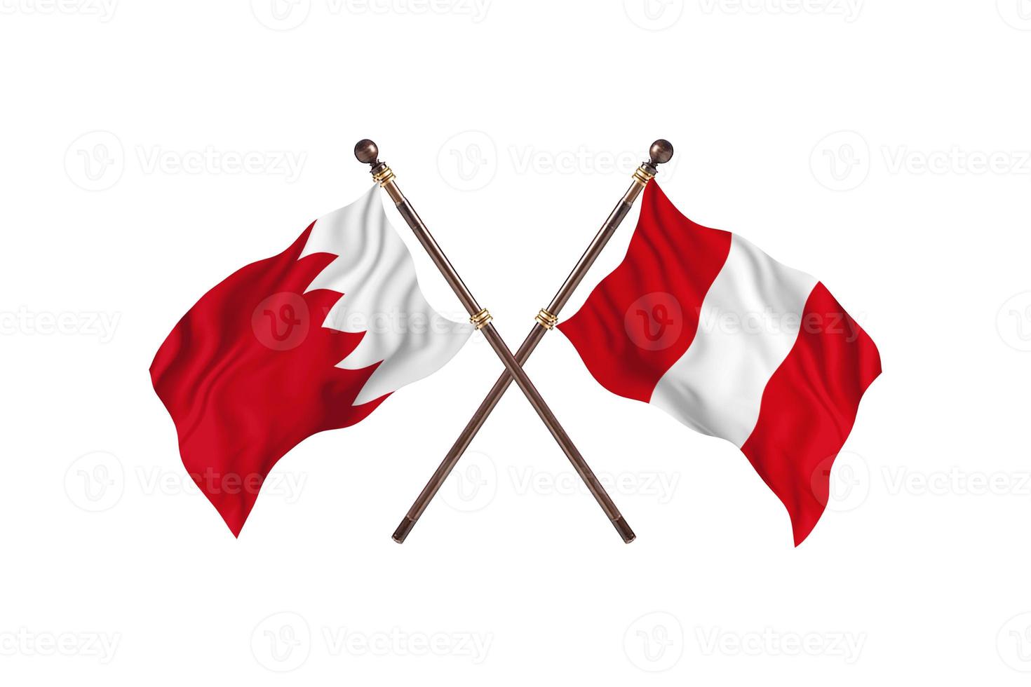 Bahrain versus Peru Two Country Flags photo