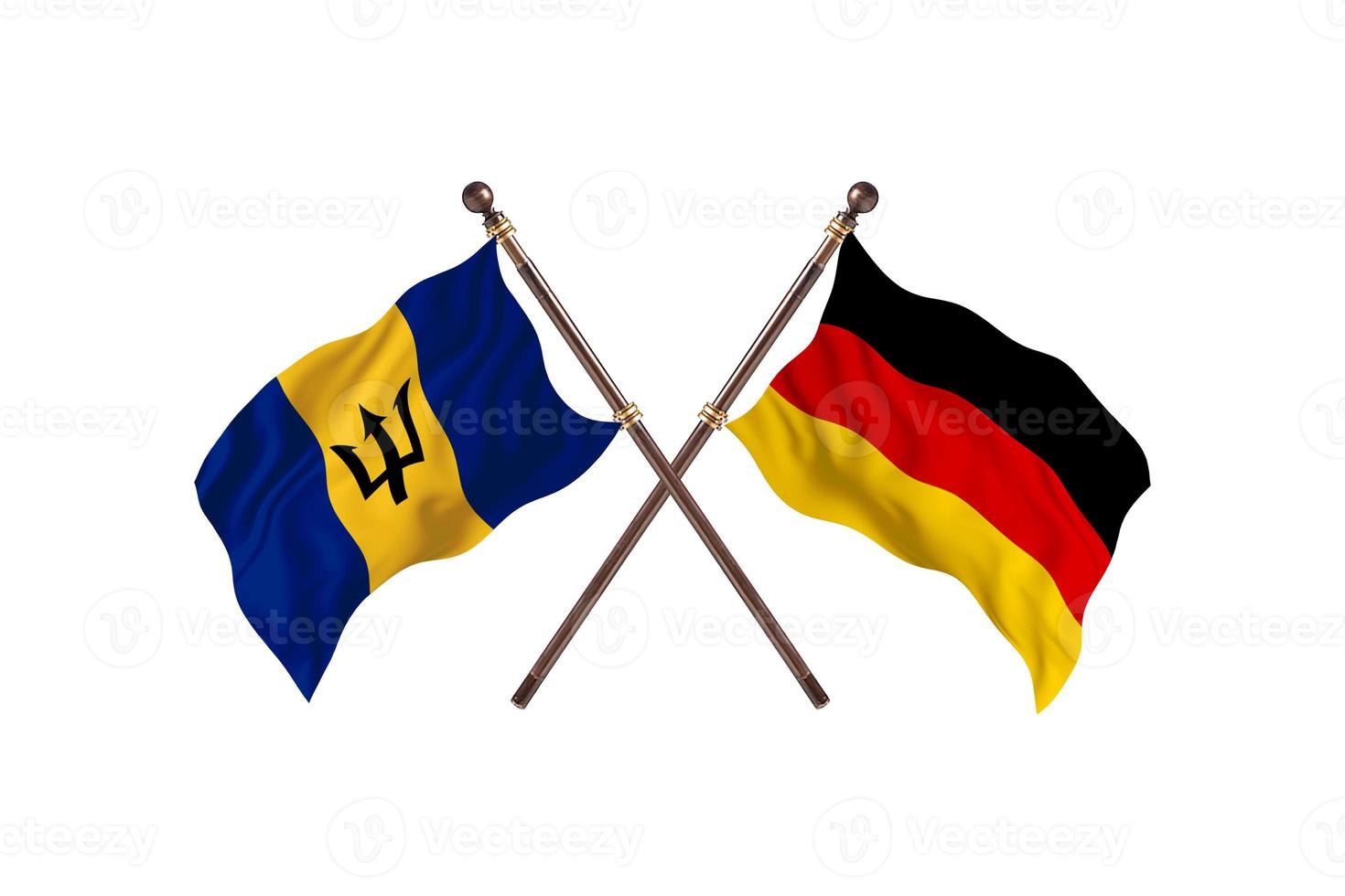 Barbados versus Germany Two Country Flags photo