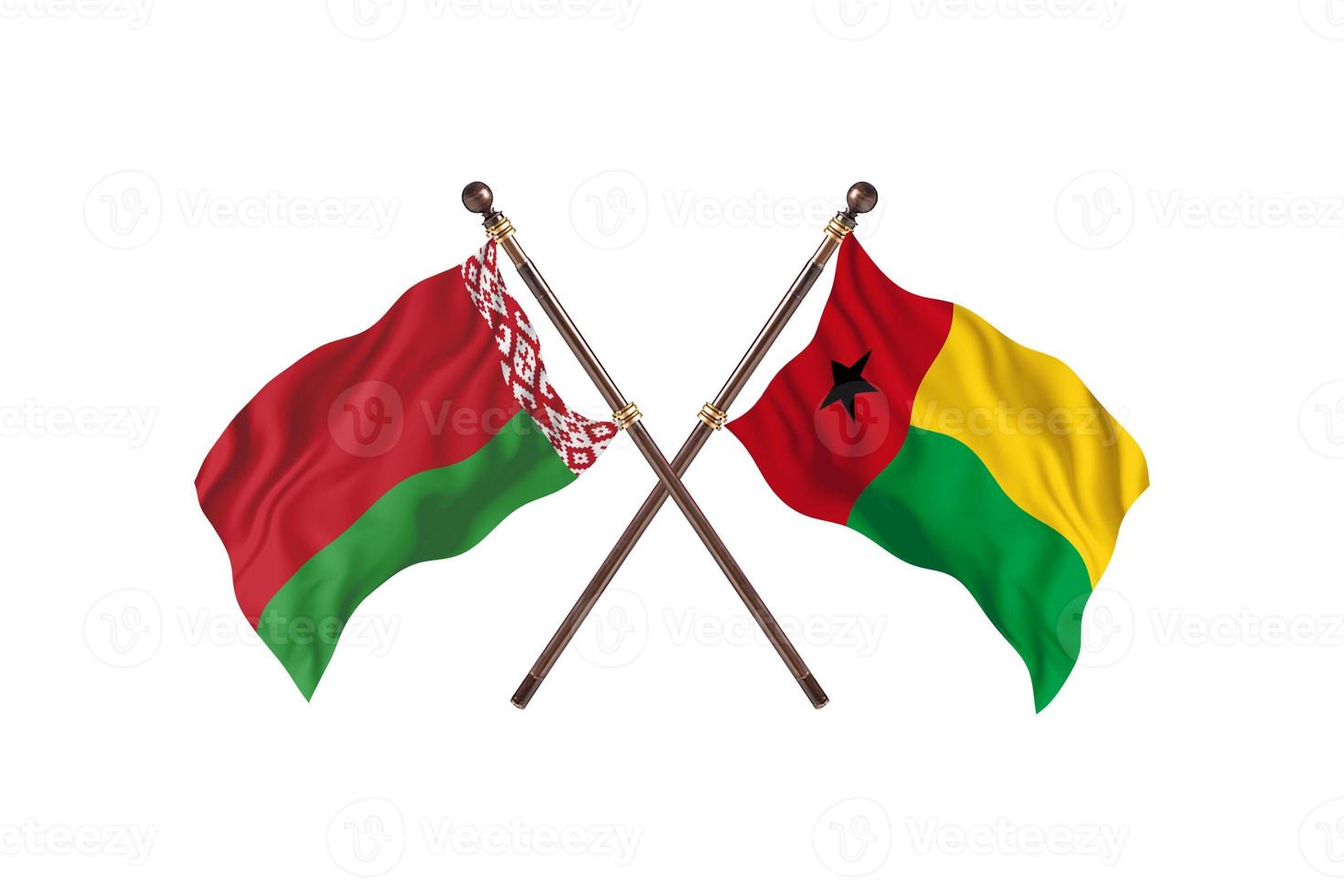 Belarus versus Guinea-Bissau Two Country Flags photo