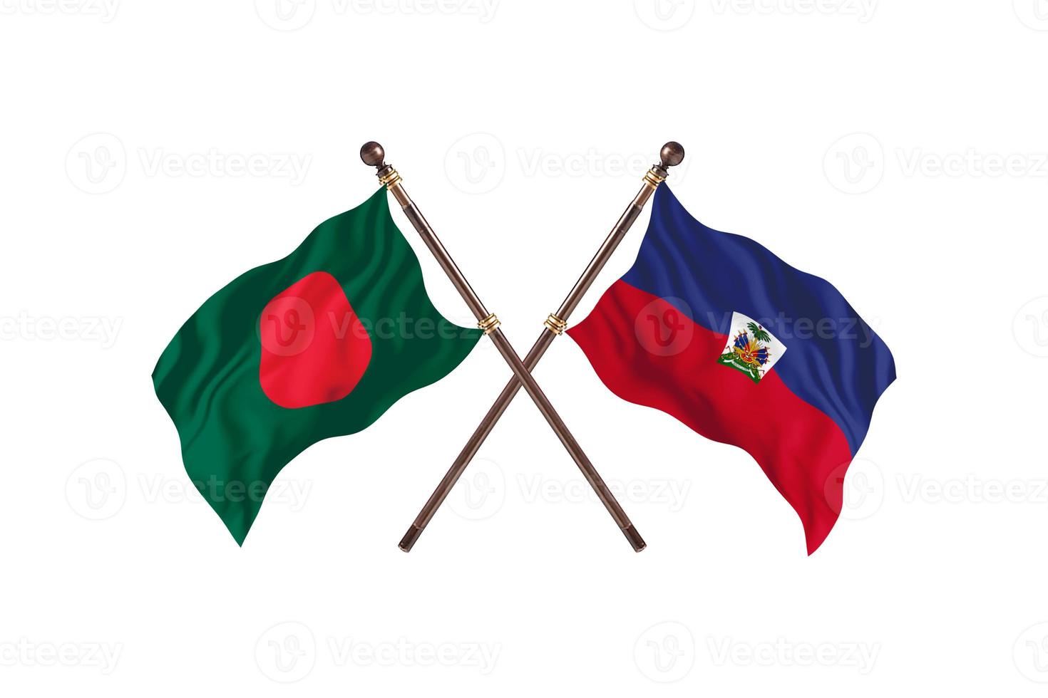 Bangladesh versus Haiti Two Country Flags photo