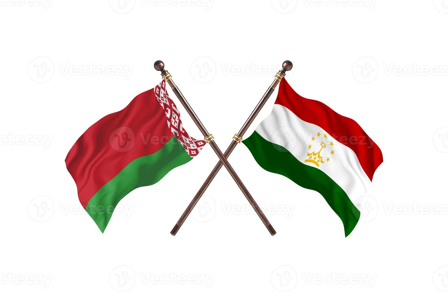 Belarus versus Tajikistan Two Country Flags photo