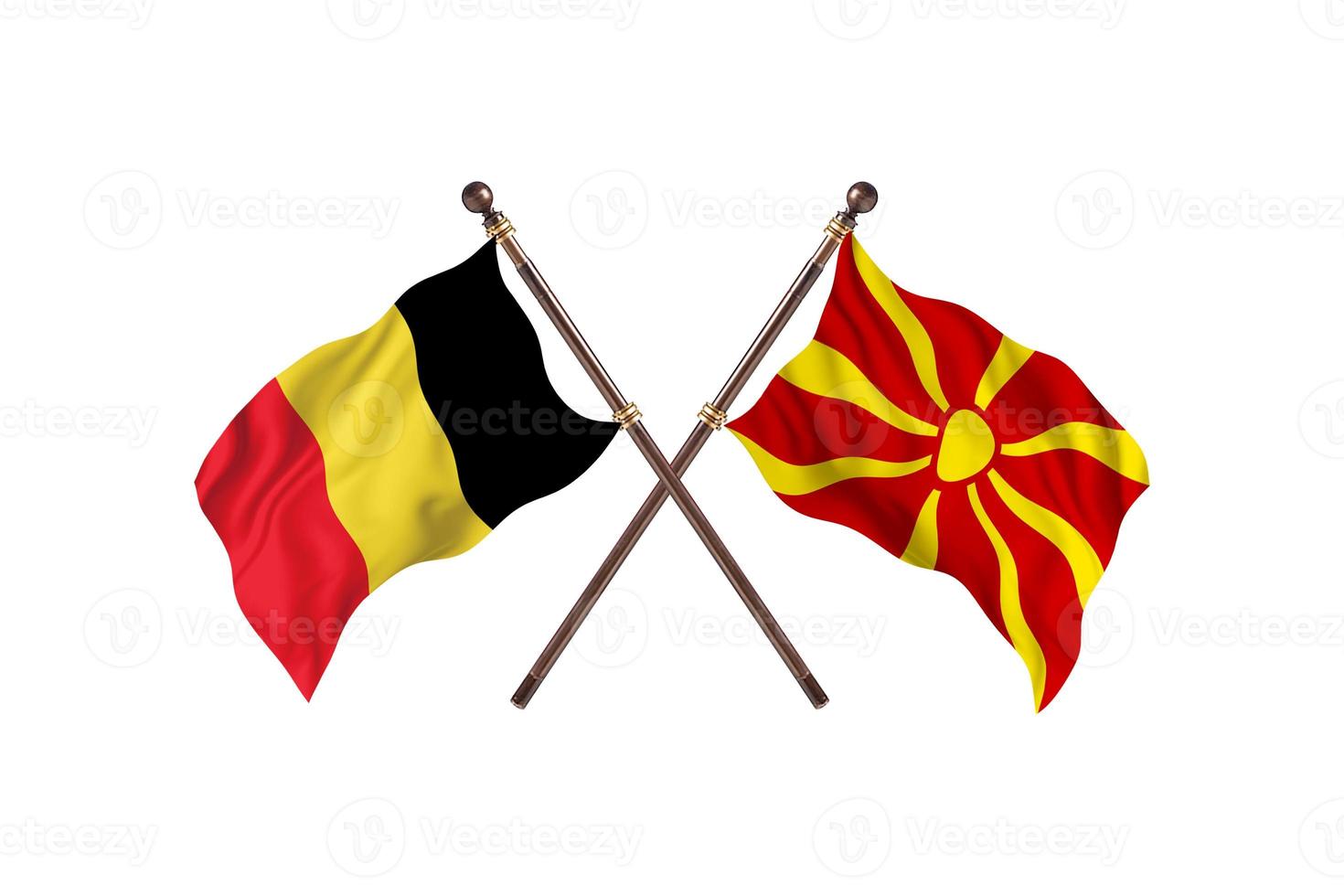 Belgium versus Macedonia Two Country Flags photo