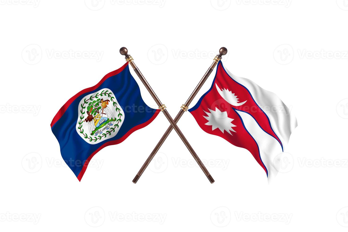Belize versus Nepal Two Country Flags photo