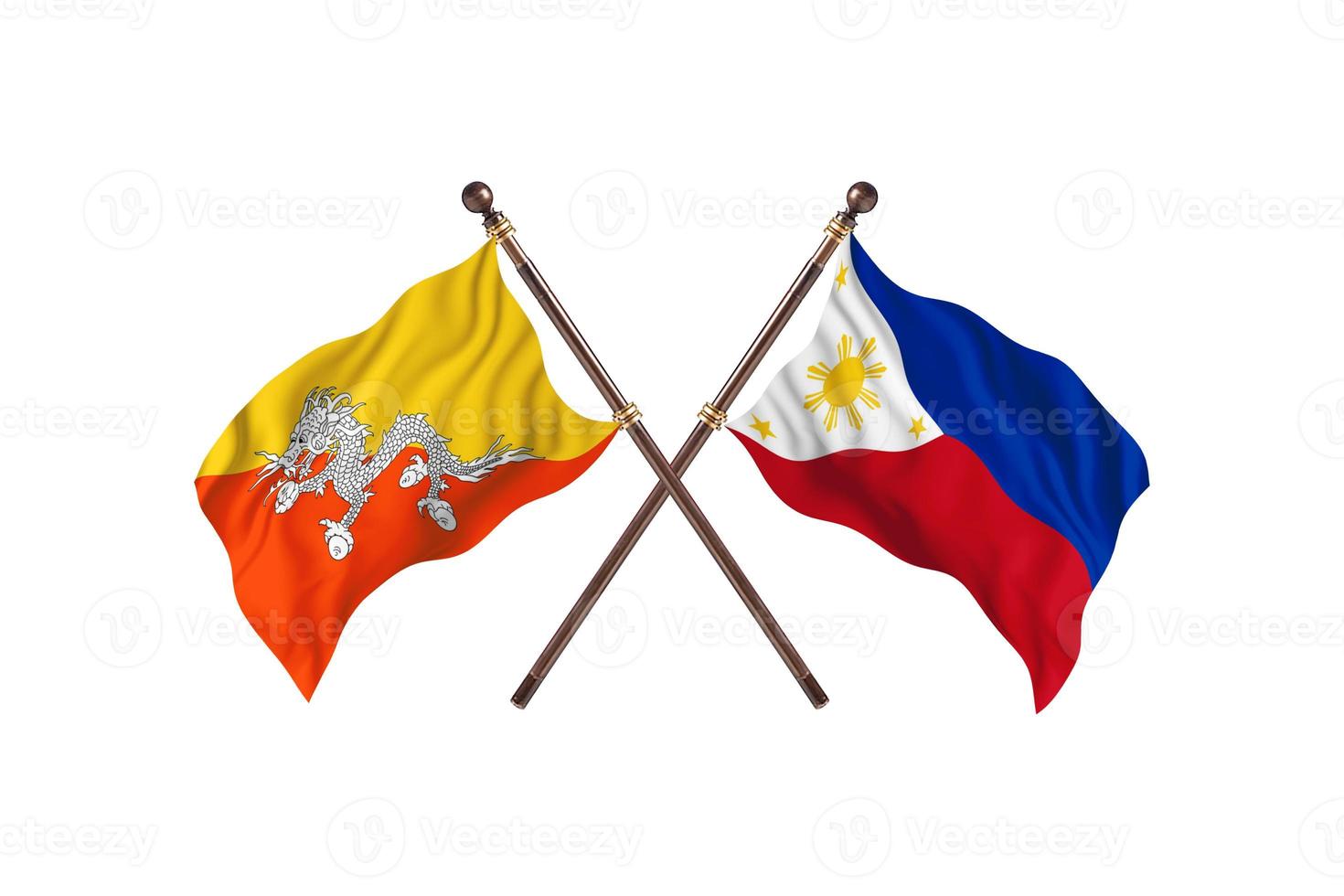 bután contra filipinas dos banderas de países foto