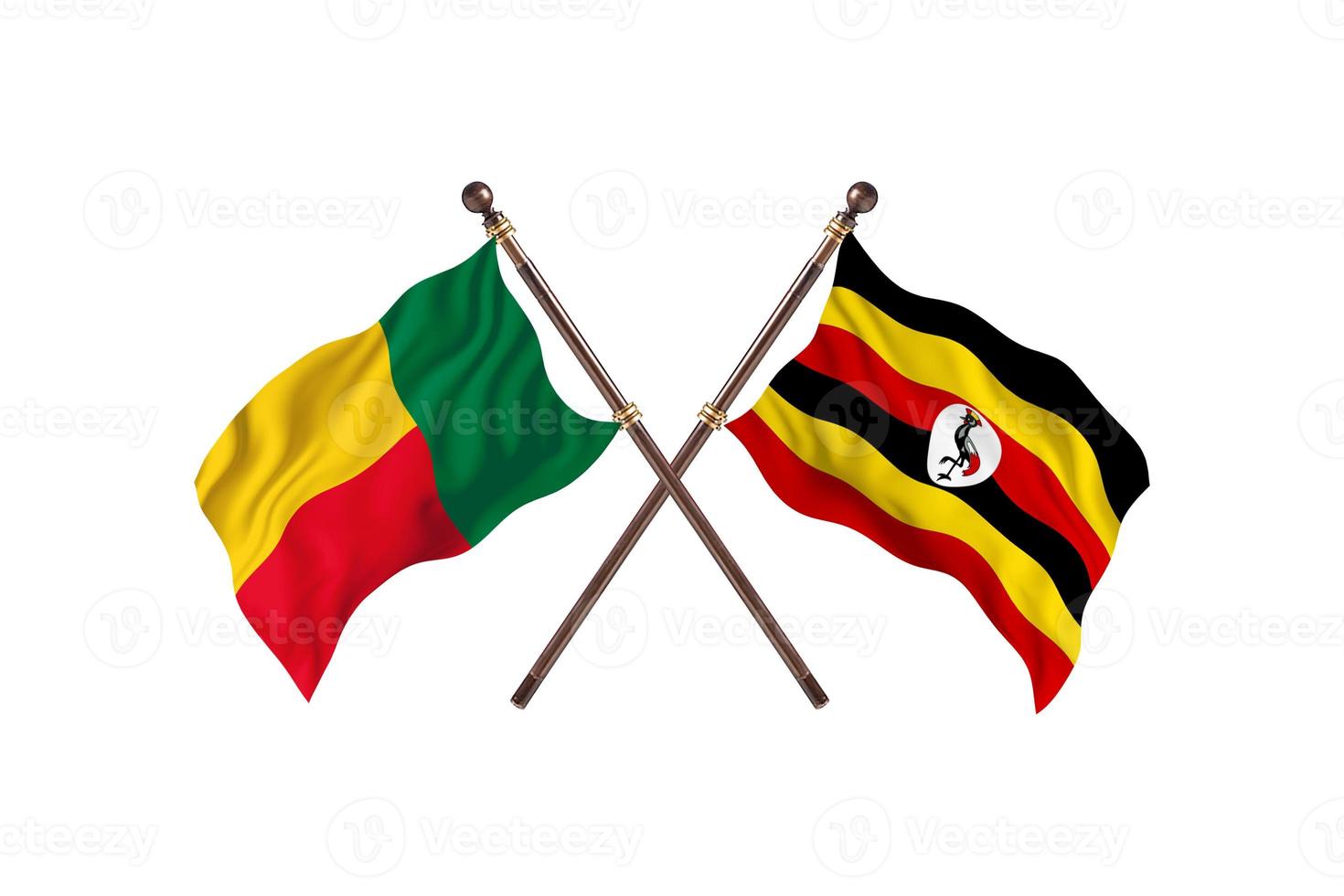 Benin versus Uganda Two Country Flags photo