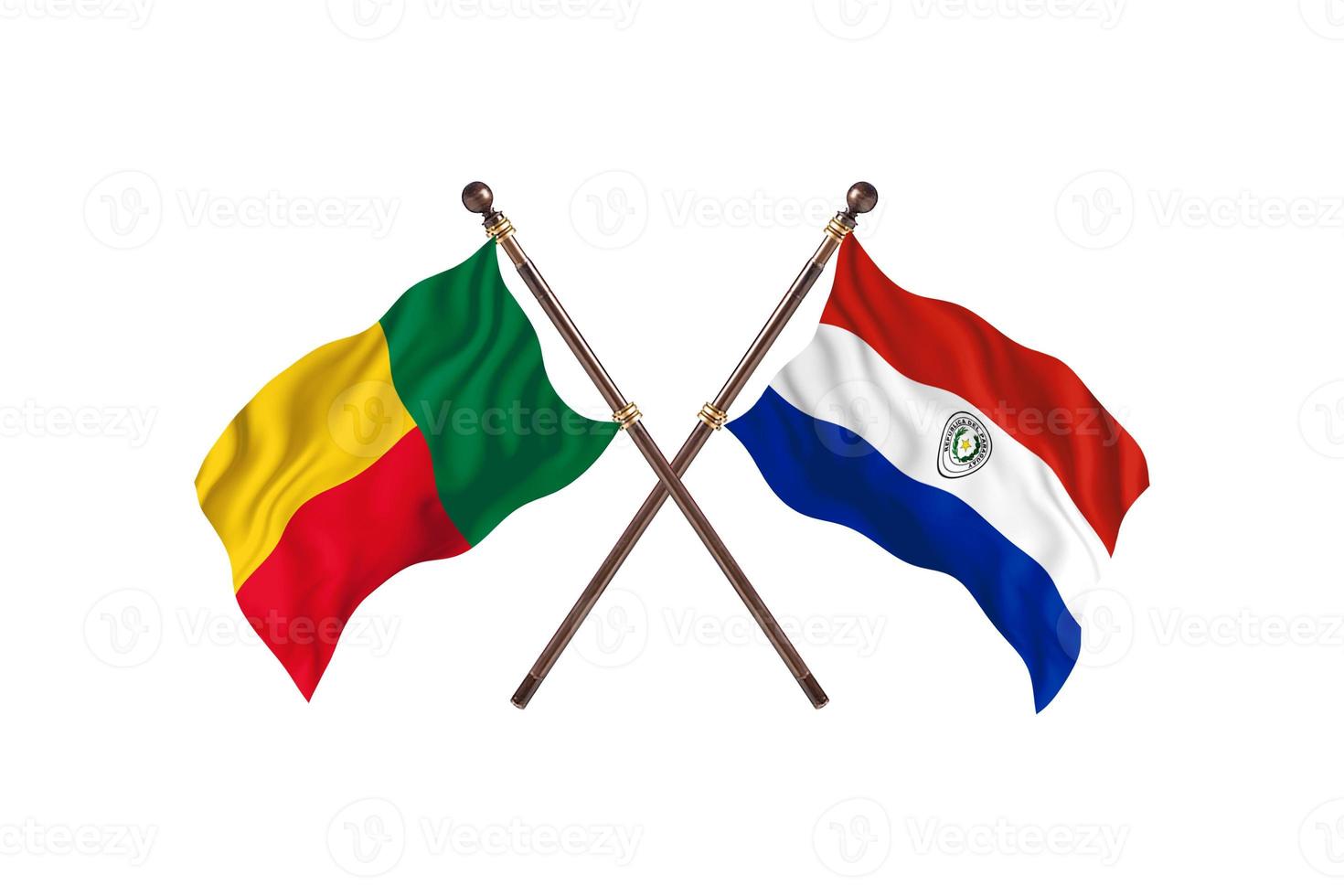 benin contra paraguay dos banderas de países foto