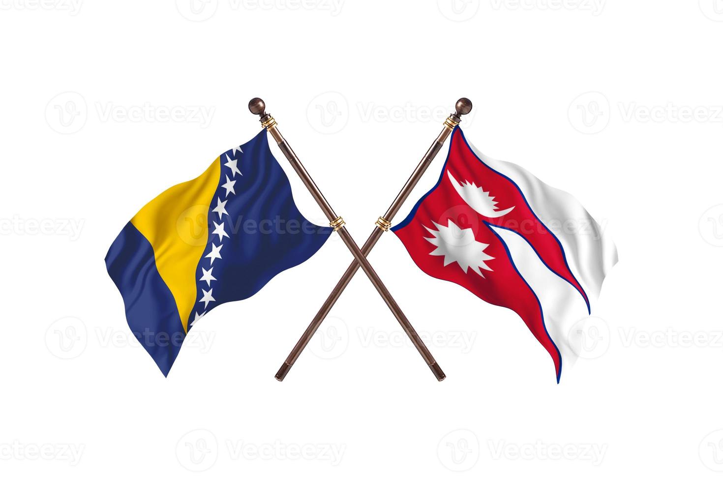 Bosnia versus Nepal Two Country Flags photo