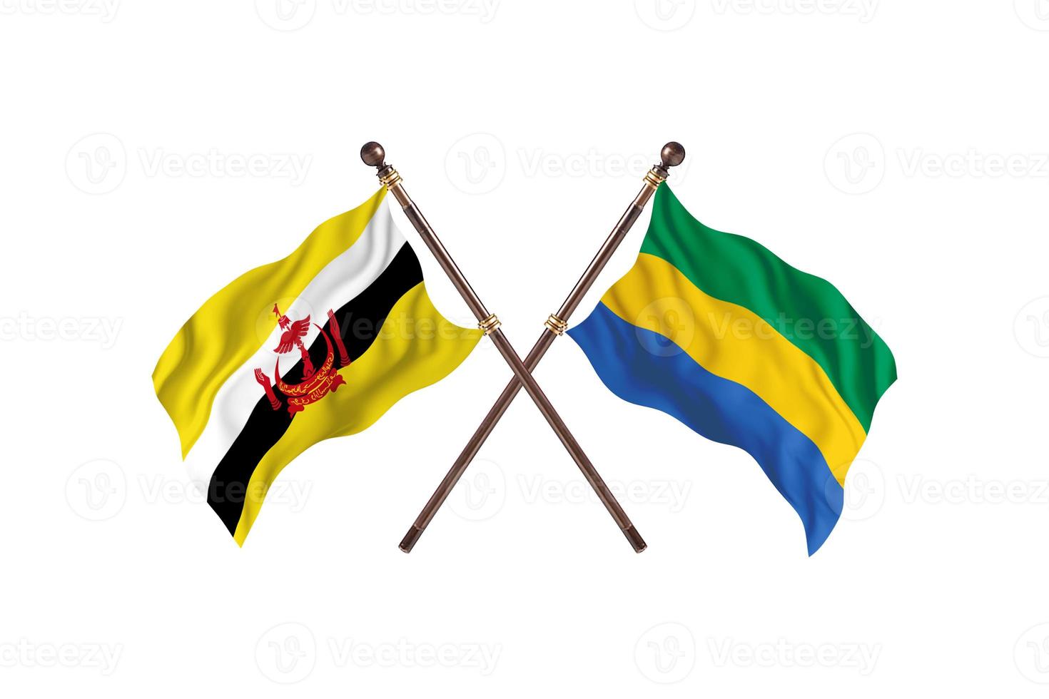 Brunei versus Gabon Two Country Flags photo