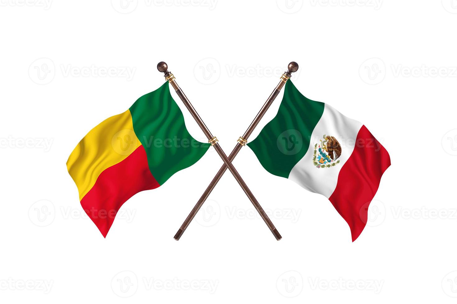 Benin versus Mexico Two Country Flags photo