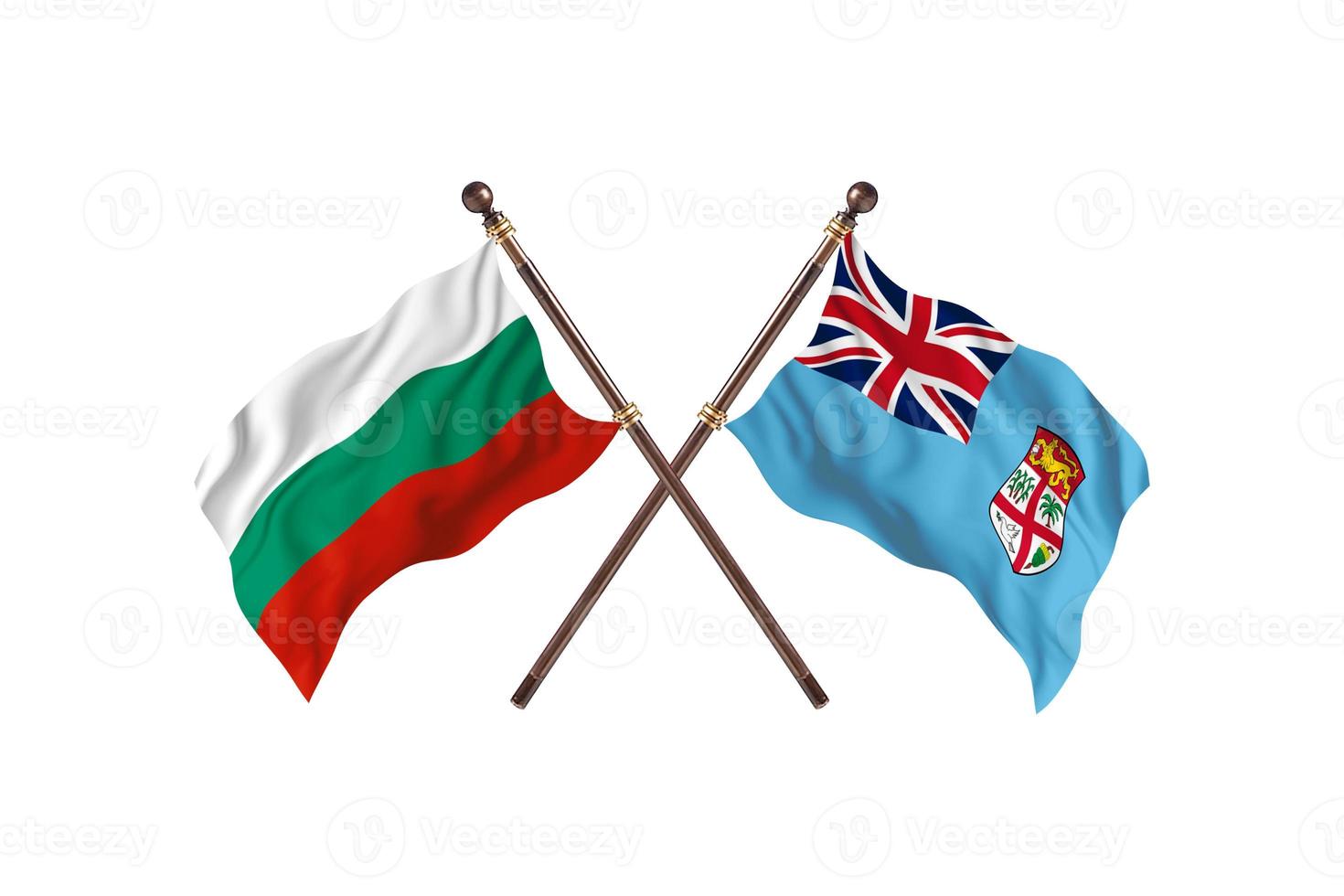 bulgaria contra fiji dos banderas de países foto