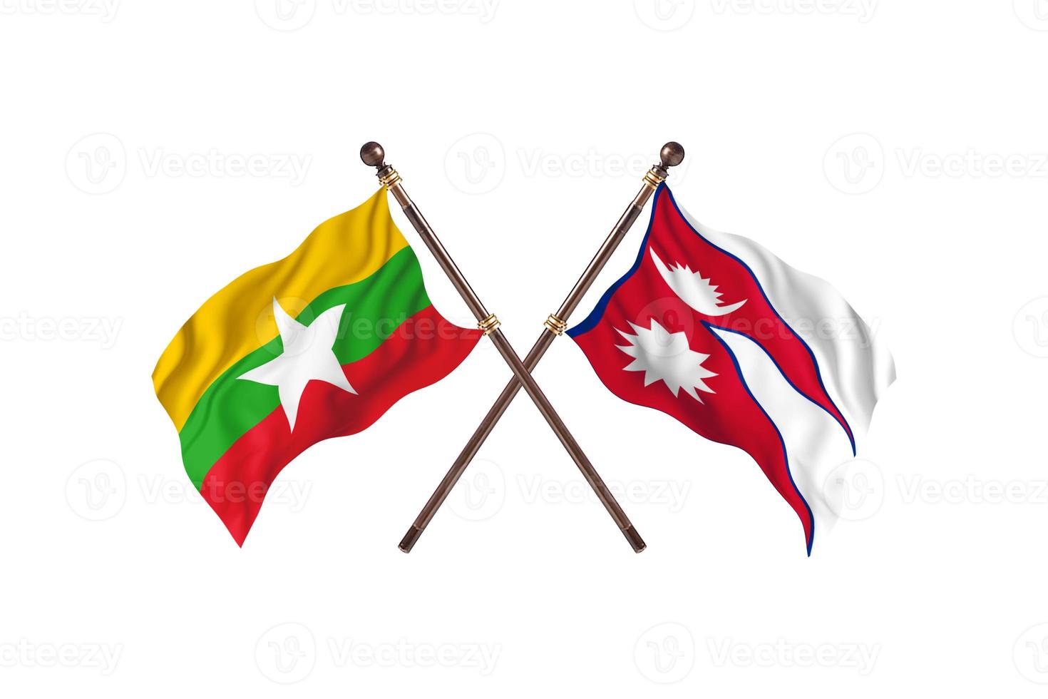 Burma versus Nepal Two Country Flags photo