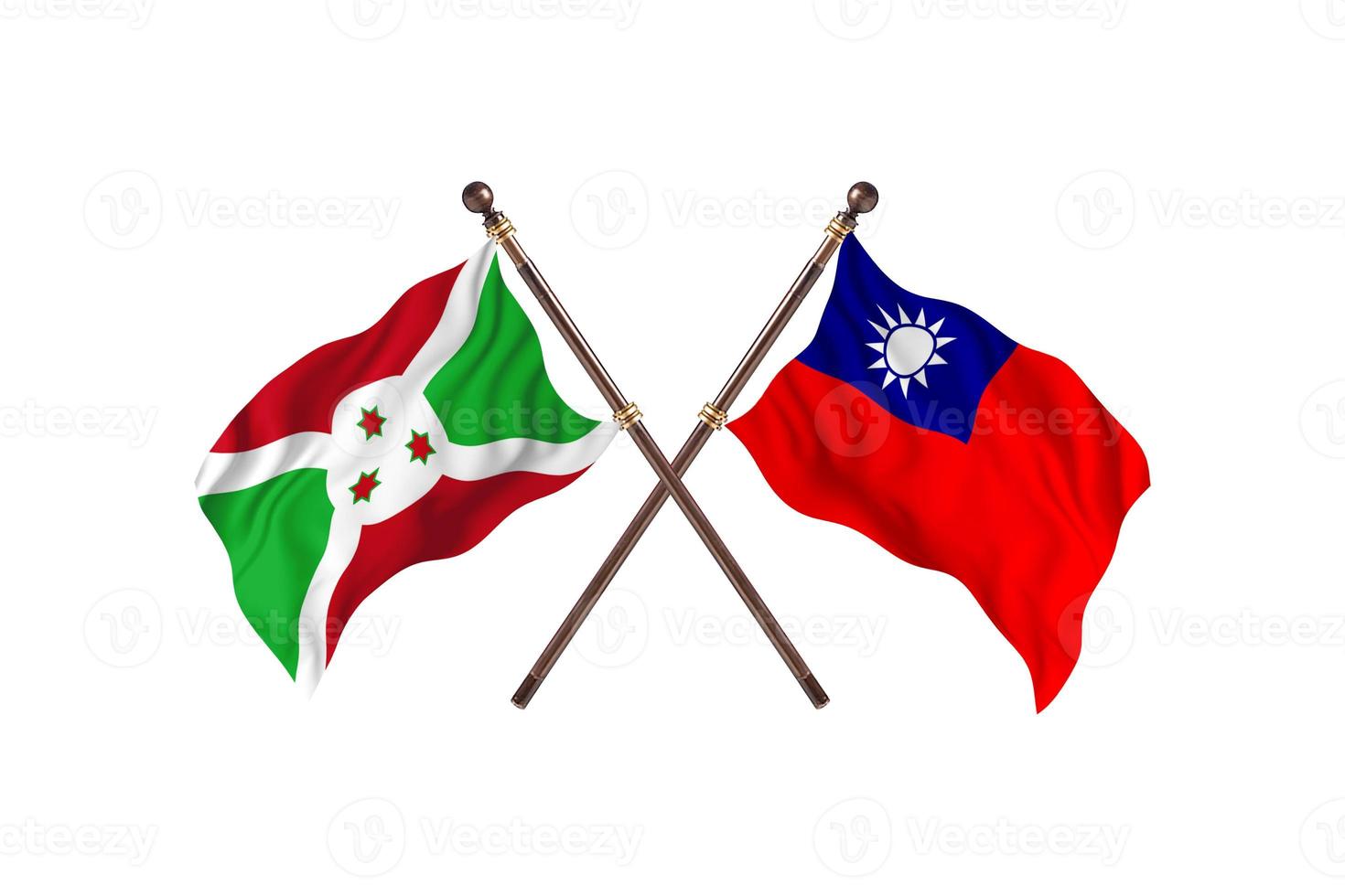 burundi contra taiwán dos banderas de países foto