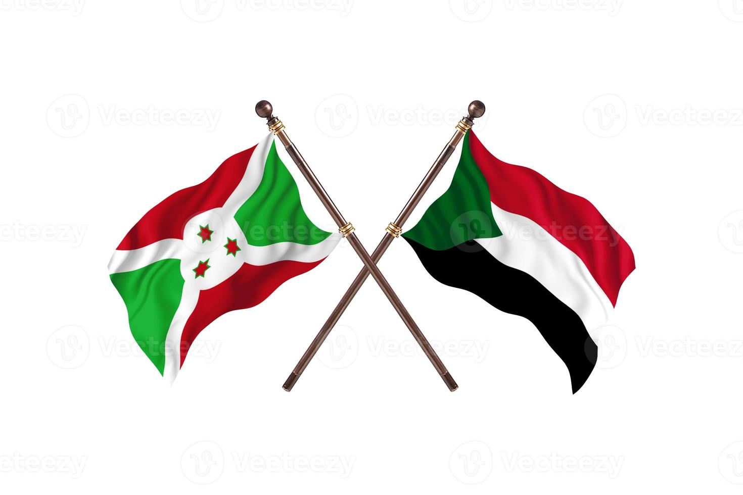 Burundi versus Sudan Two Country Flags photo