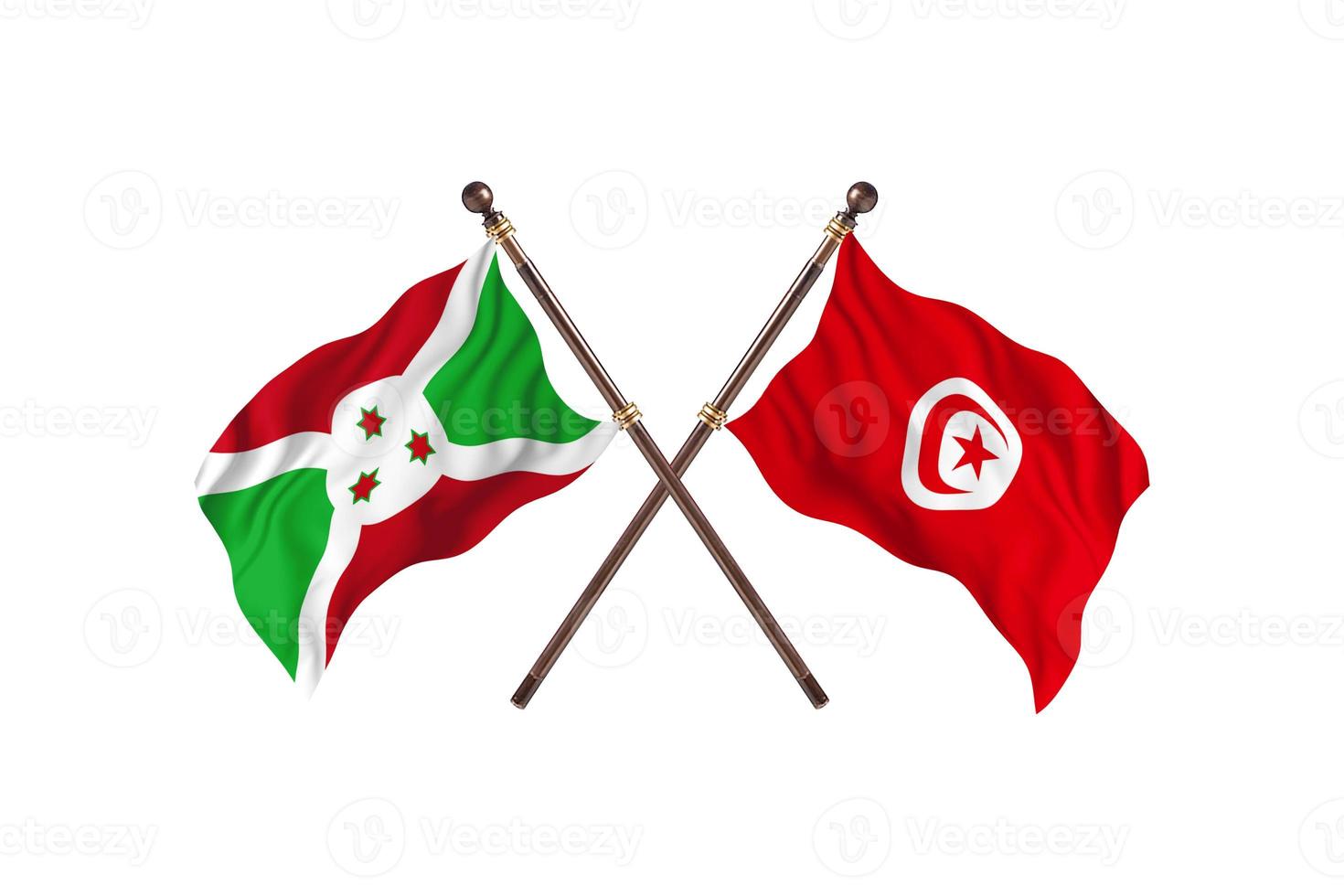 Burundi versus Tunisia Two Country Flags photo