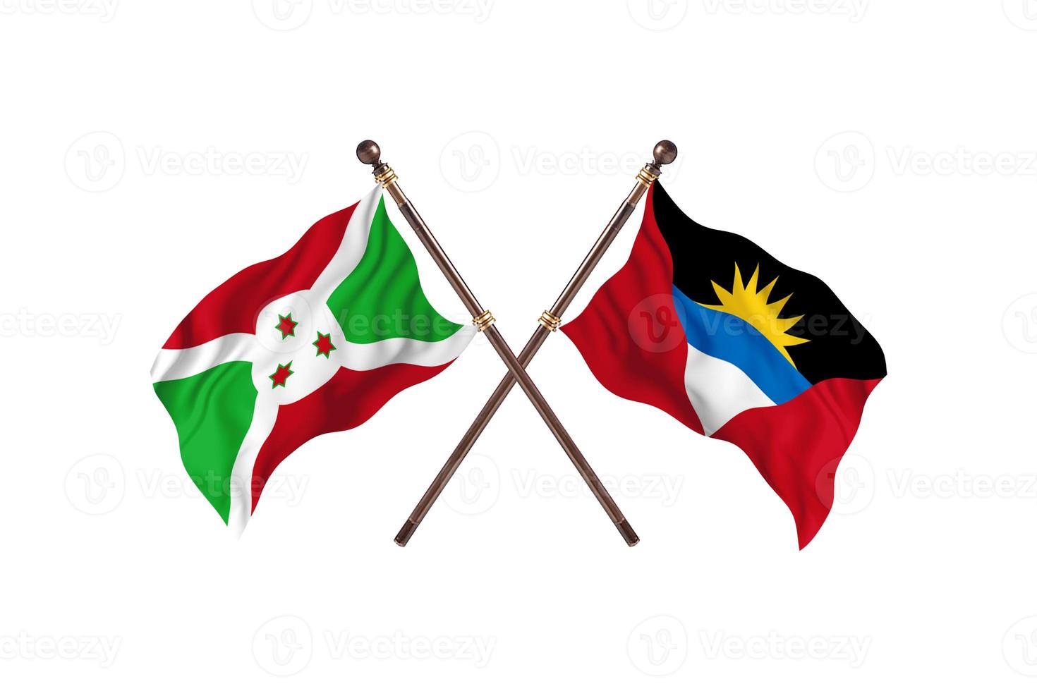 Burundi versus Antigua and Barbuda Two Country Flags photo