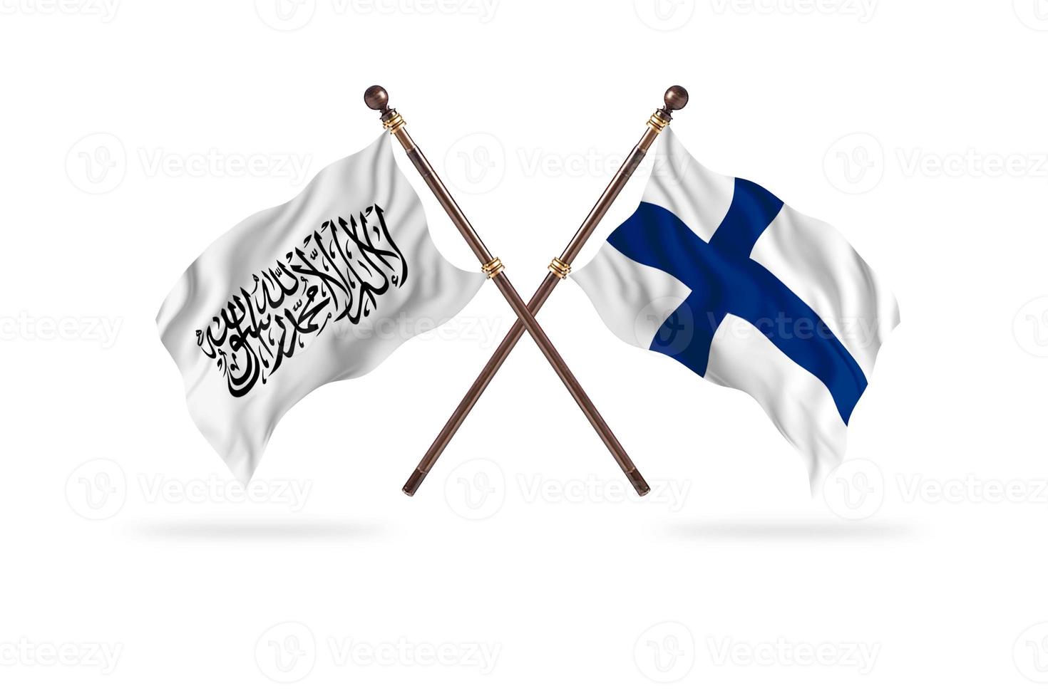 Islamic Emirate of Afghanistan versus Finland Two Country Flags photo