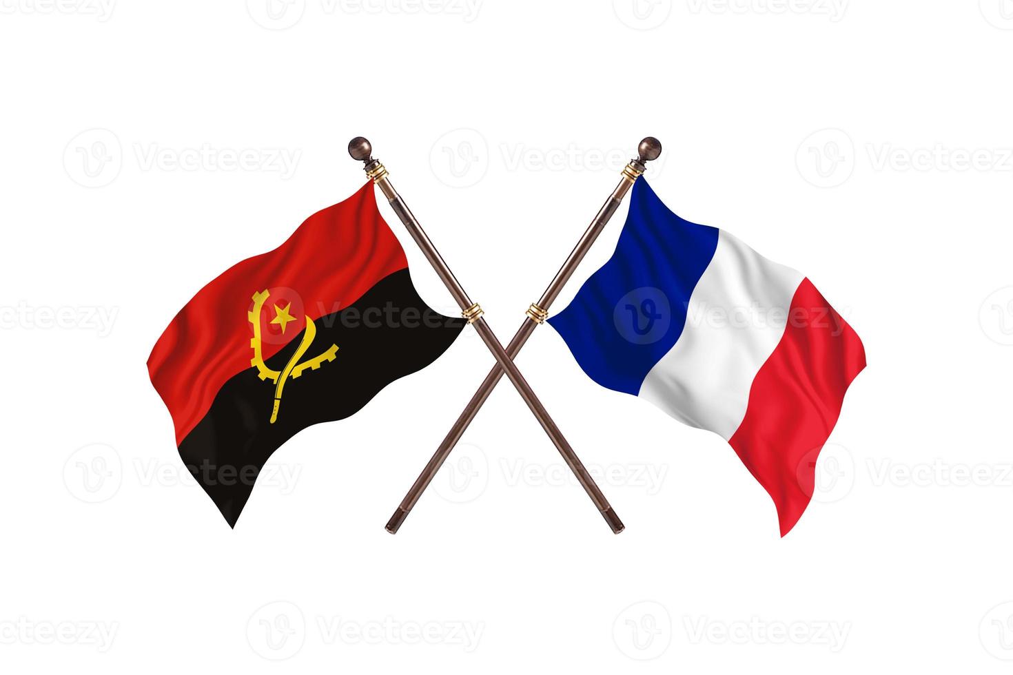 Angola versus France Two Country Flags photo