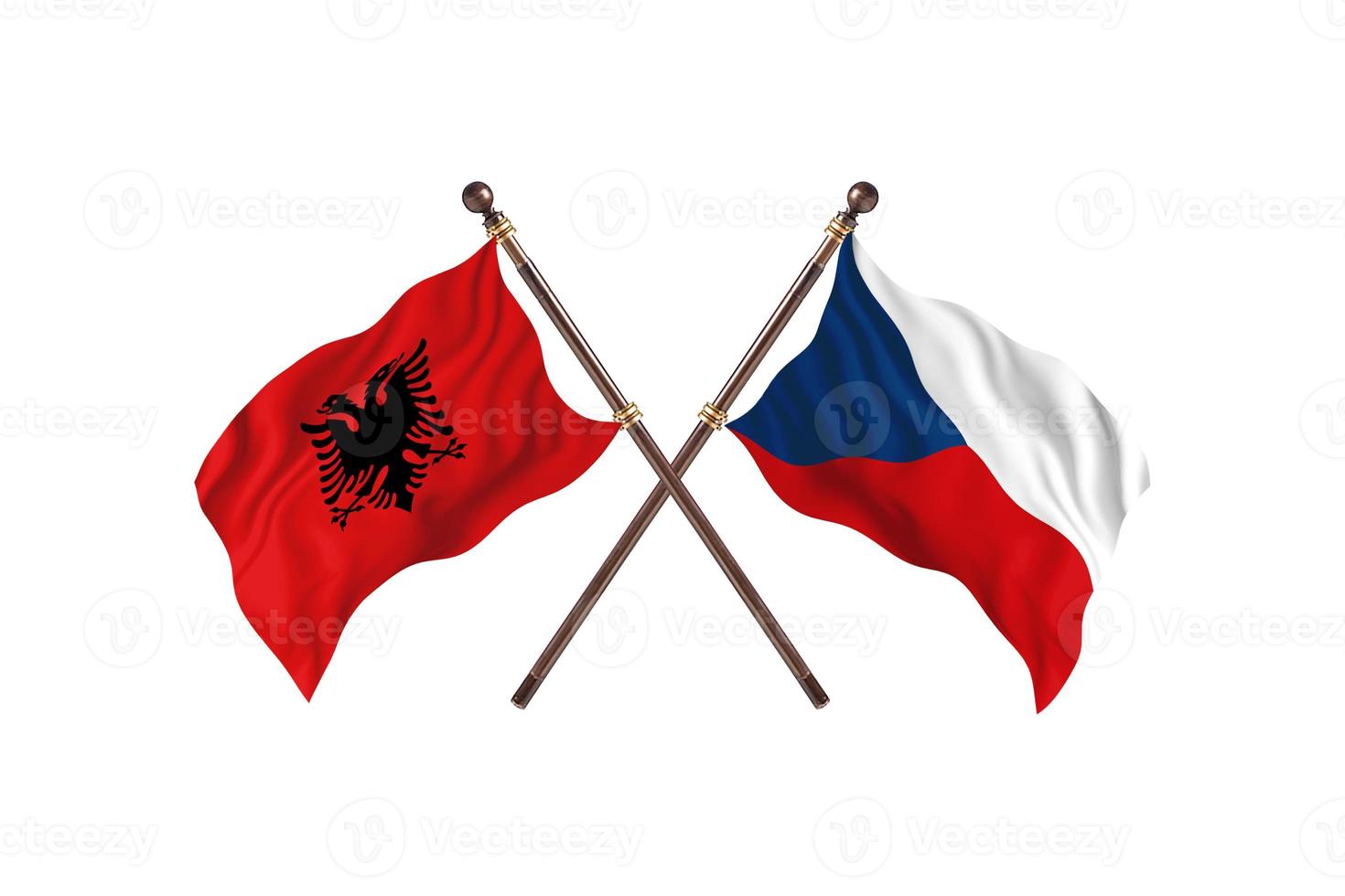 Albania versus Czech Republic Two Country Flags photo