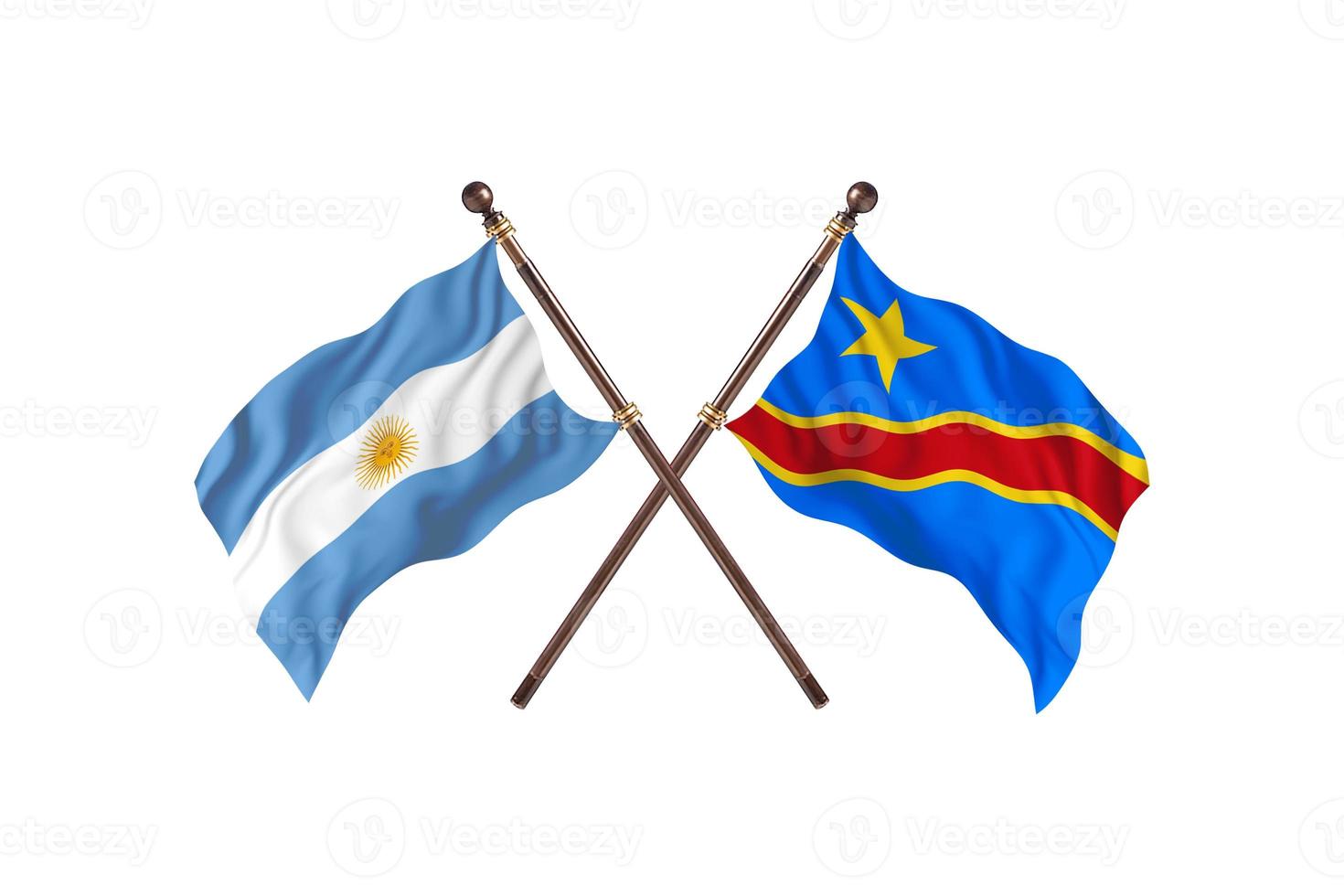 Argentina versus Democratic Republic Congo Two Country Flags photo