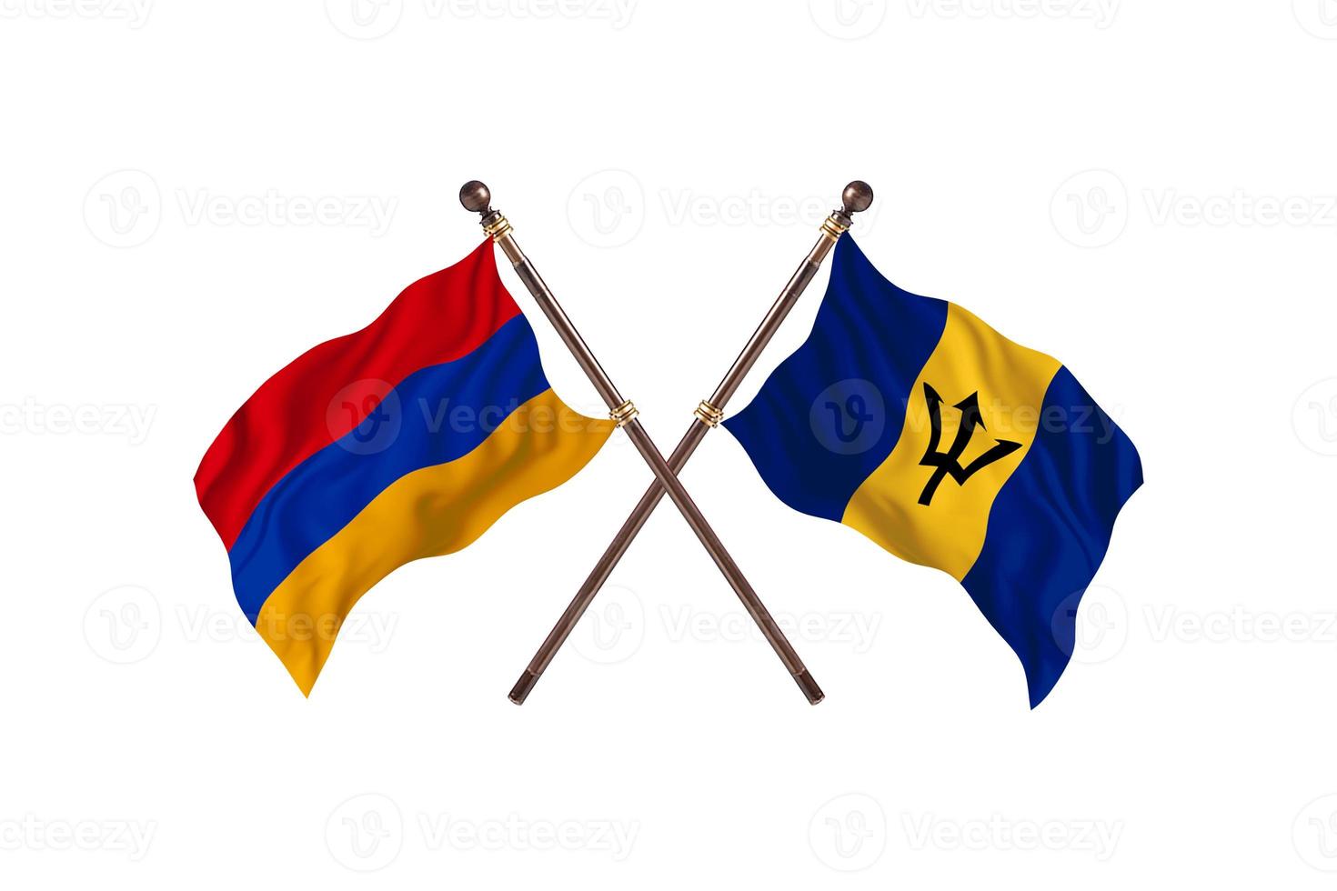 Armenia versus Barbados Two Country Flags photo