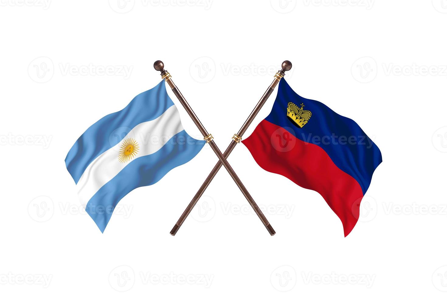 Argentina versus Liechtenstein Two Country Flags photo