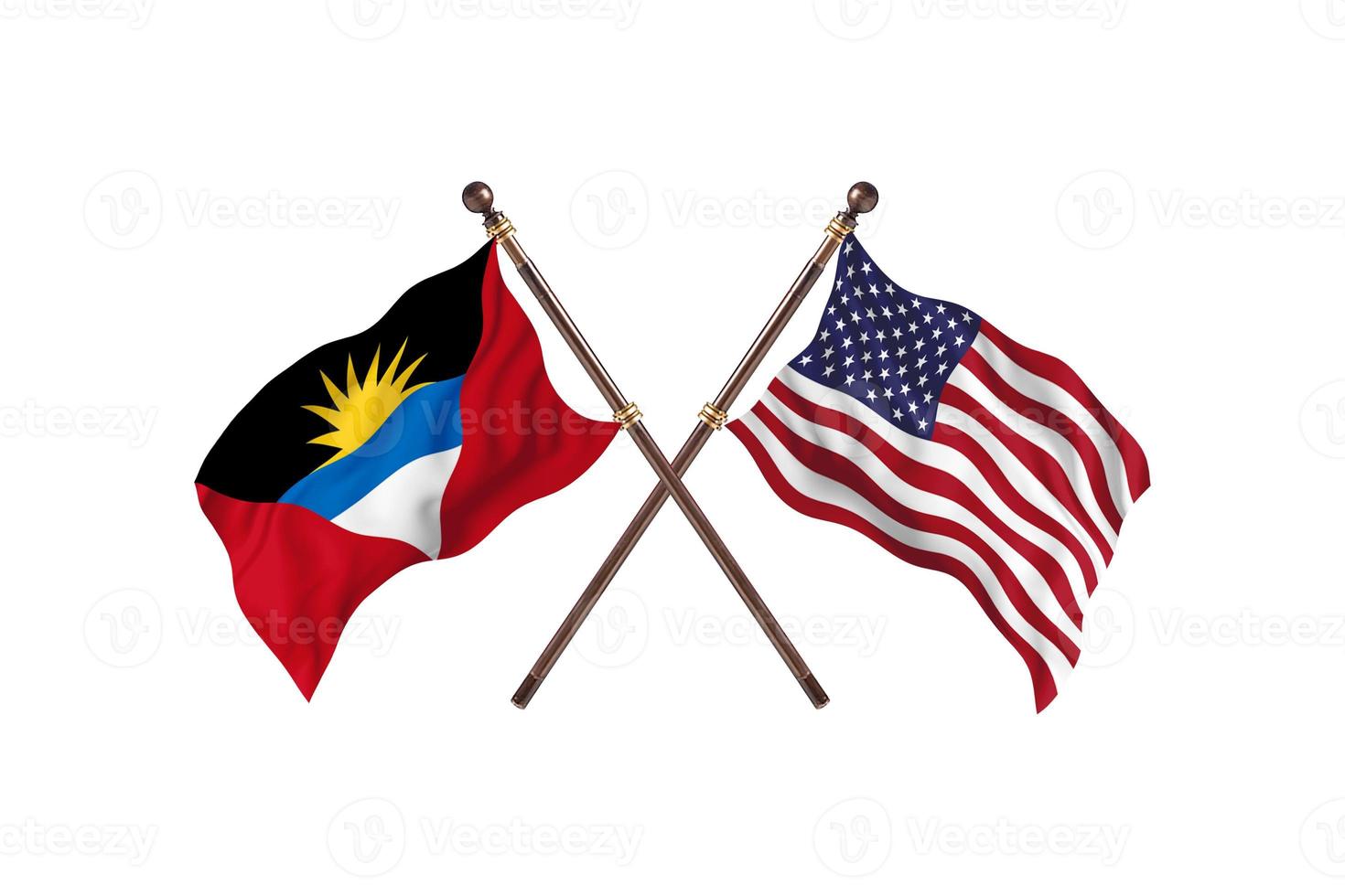 Antigua and Barbuda versus United State Of America Two Country Flags photo