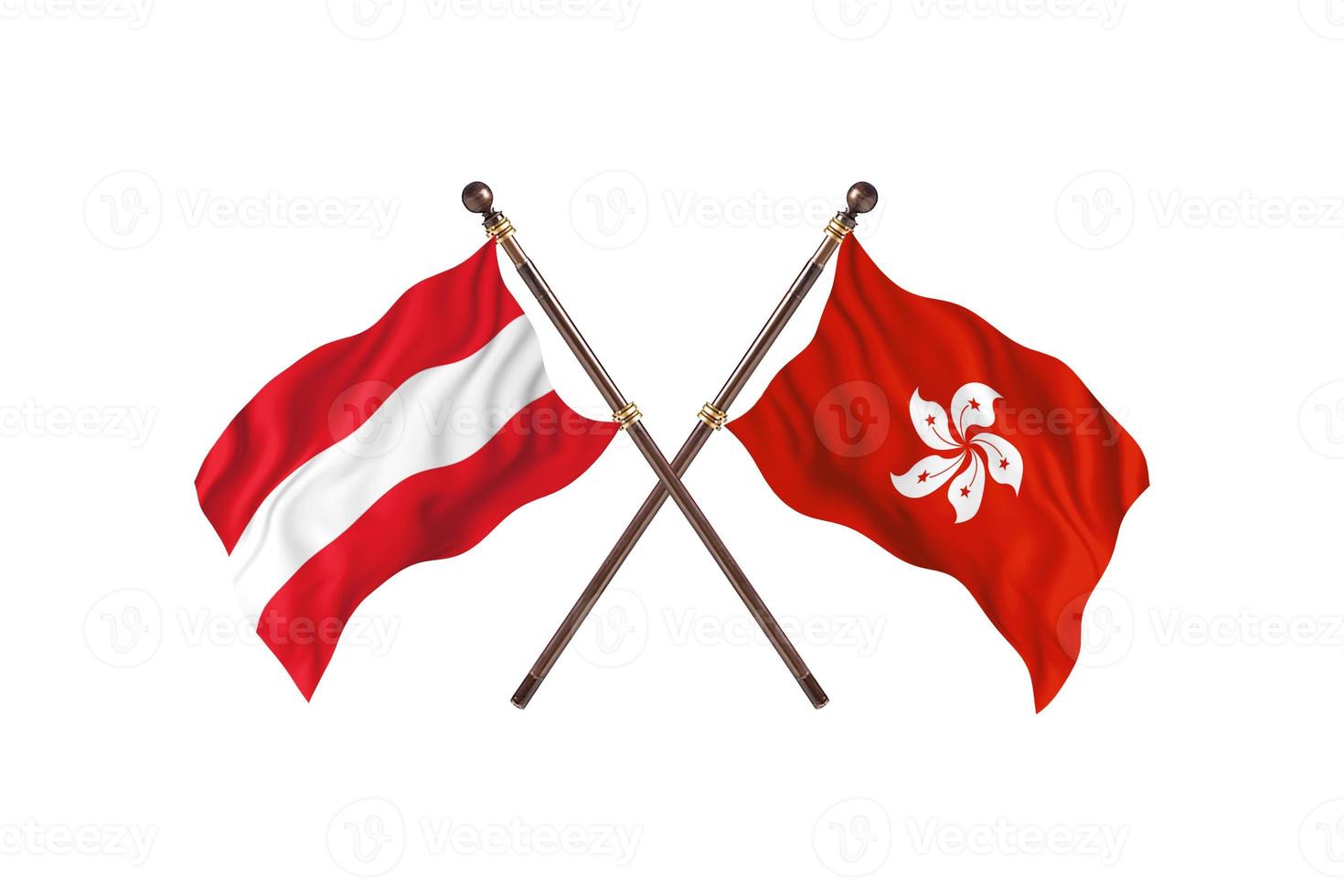 Austria versus Hong Kong Two Country Flags photo