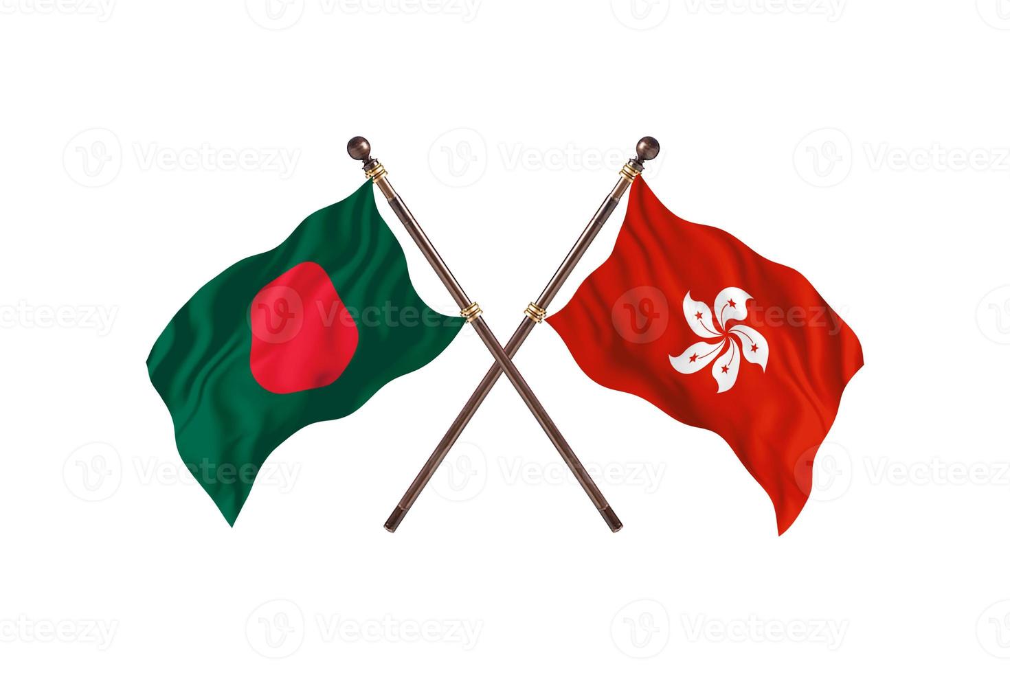 Bangladesh versus Hong Kong Two Country Flags photo