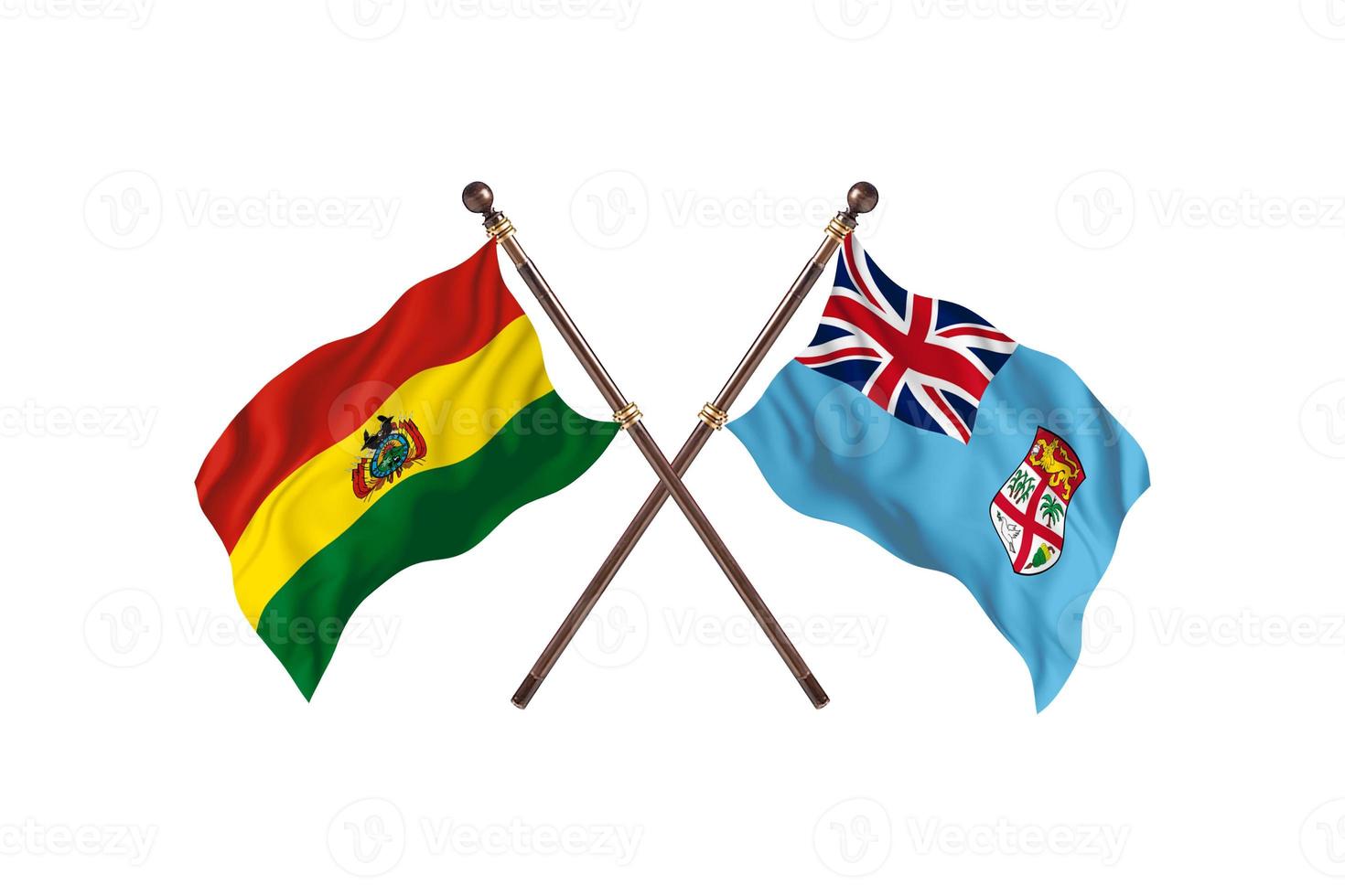 Bolivia versus Fiji Two Country Flags photo