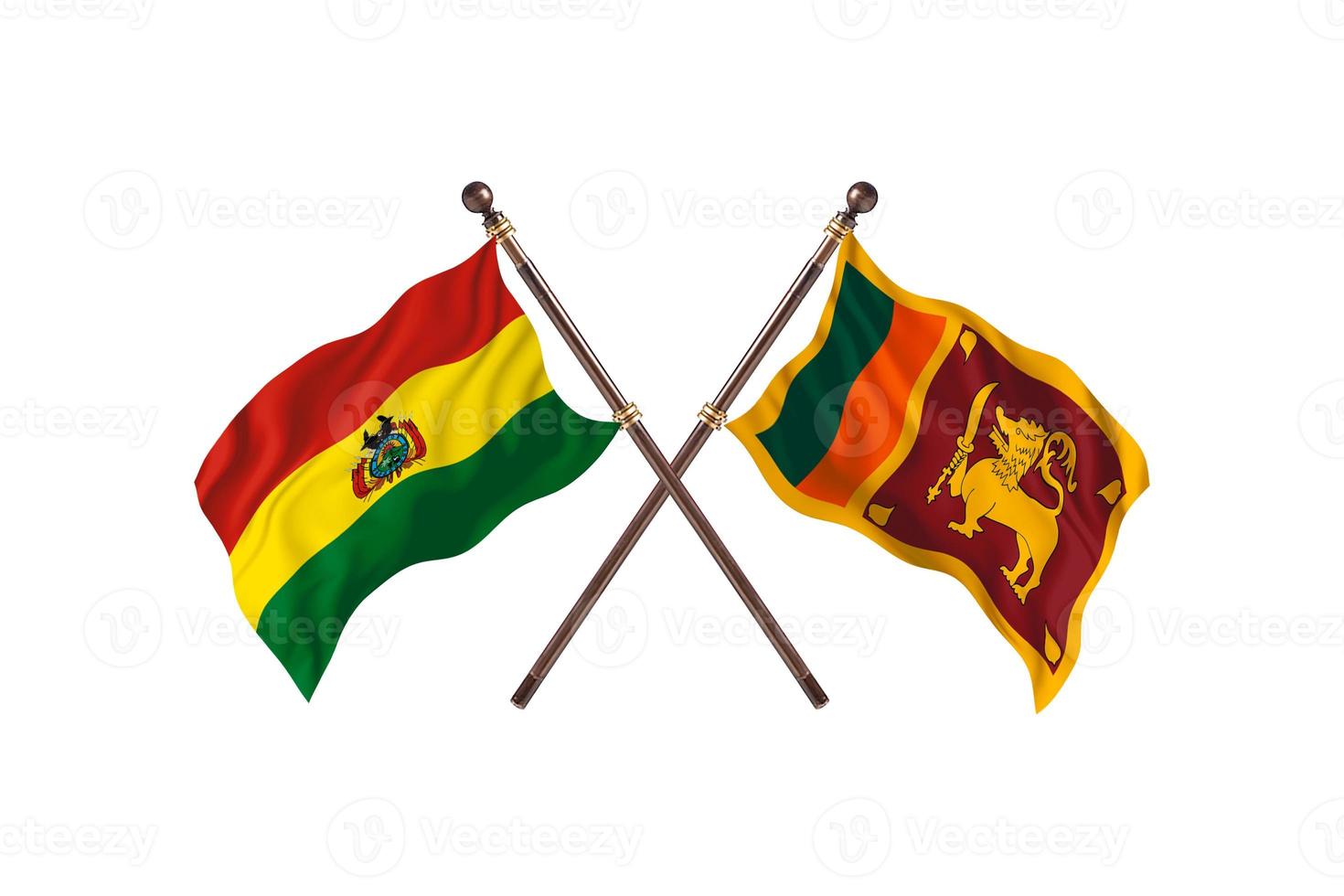 bolivia contra sri lanka dos banderas de países foto