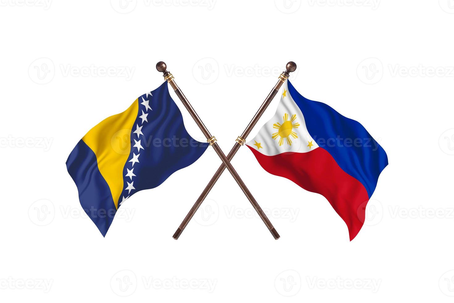 Bosnia versus Philippines Two Country Flags photo