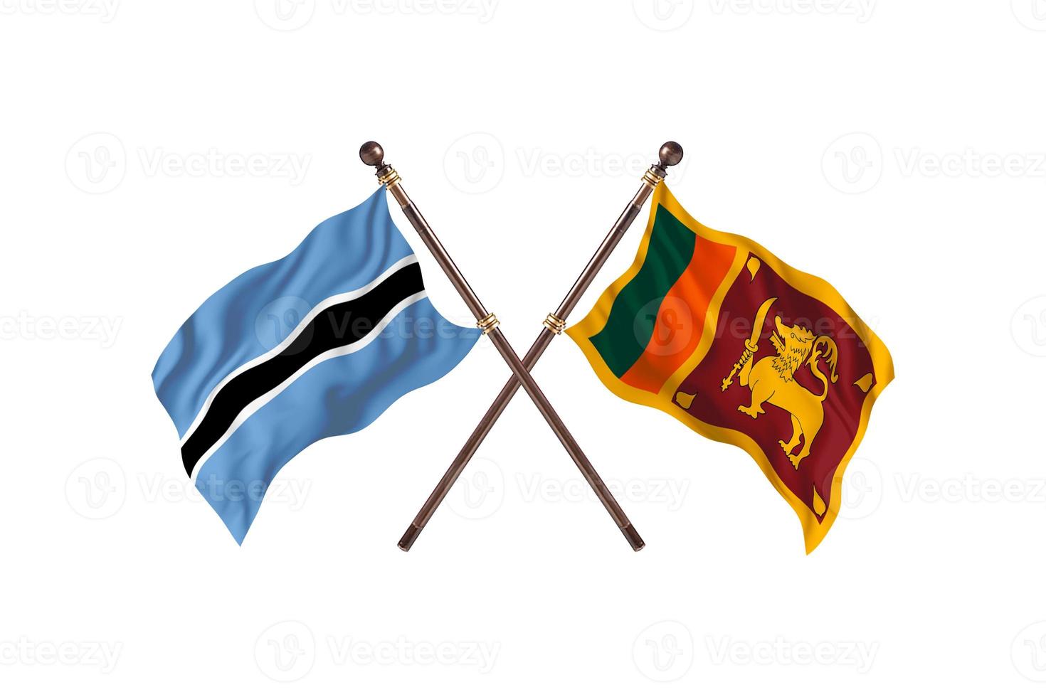 botswana contra sri lanka dos banderas de países foto