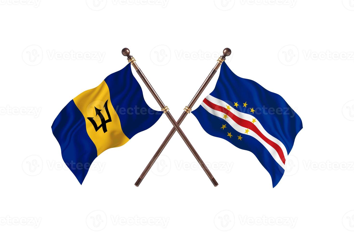 Barbados versus Cabo Verde Two Country Flags photo