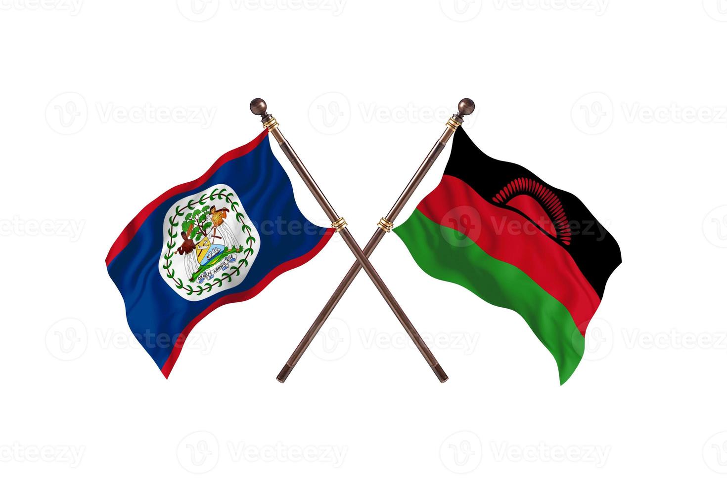 Belize versus Malawi Two Country Flags photo