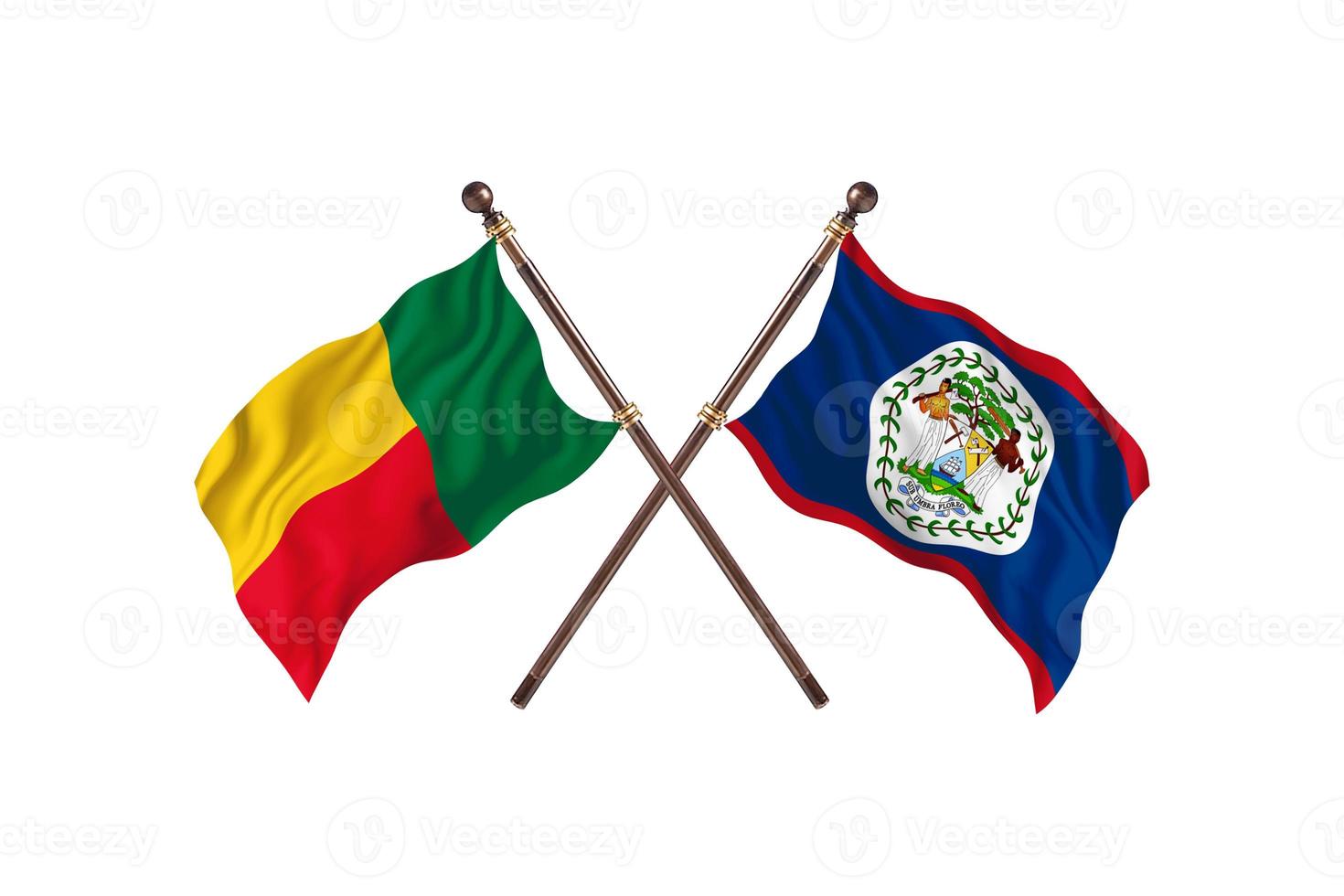 Benin versus Belize Two Country Flags photo