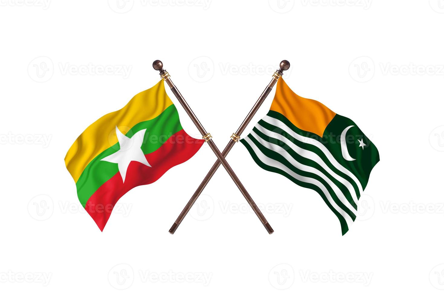 Burma versus Kashmir Two Country Flags photo
