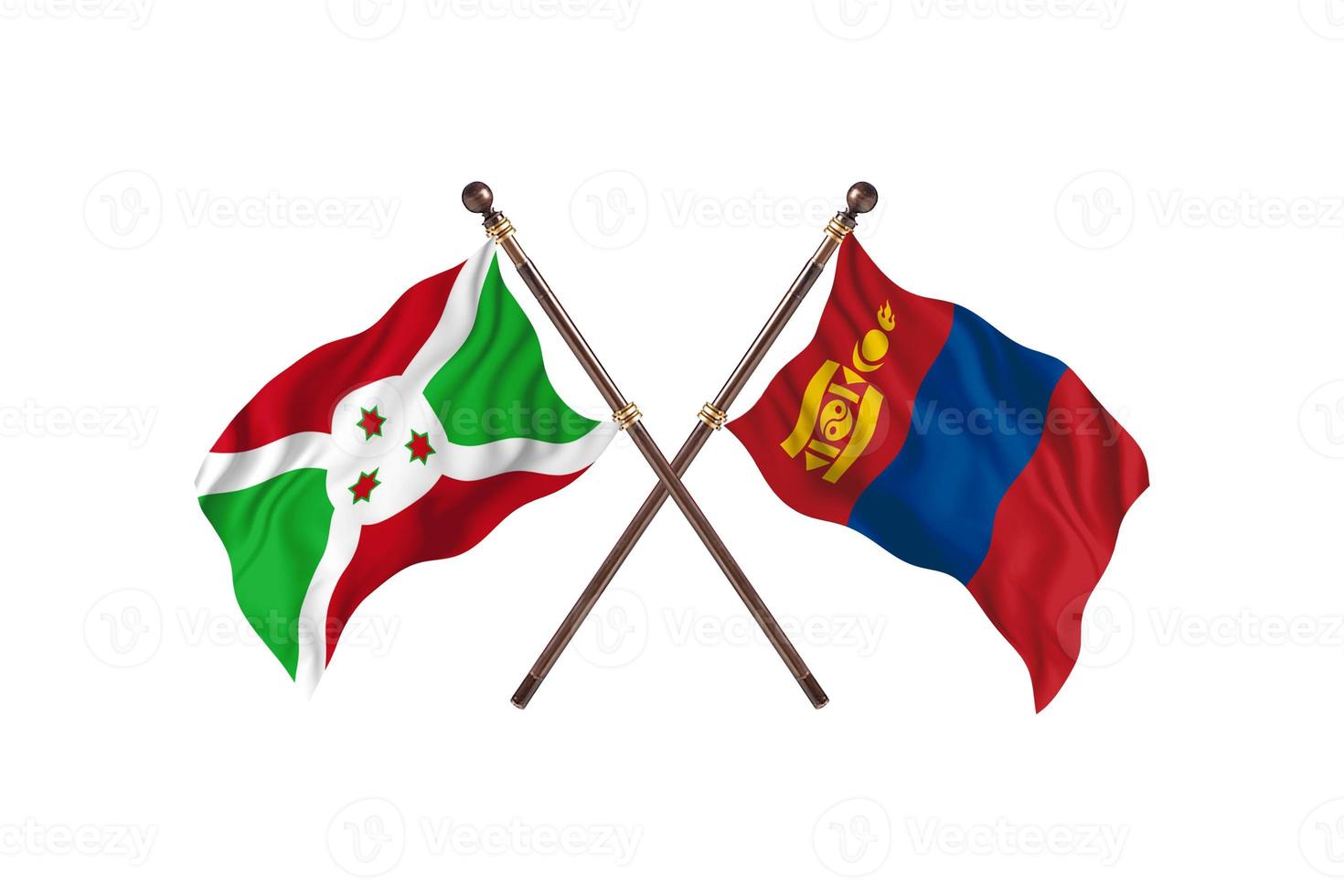 Burundi versus Mongolia Two Country Flags photo