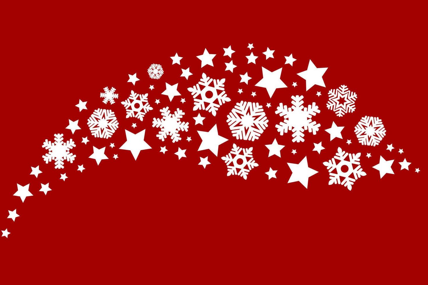 copos de nieve transparentes sobre un fondo rojo. decoración para el diseño de navidad vector