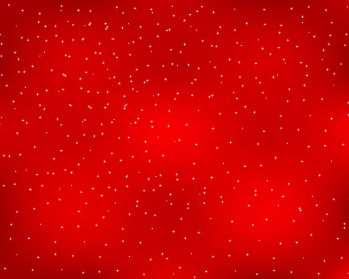 fondo rojo brillante de navidad con copos de nieve y estrellas vector