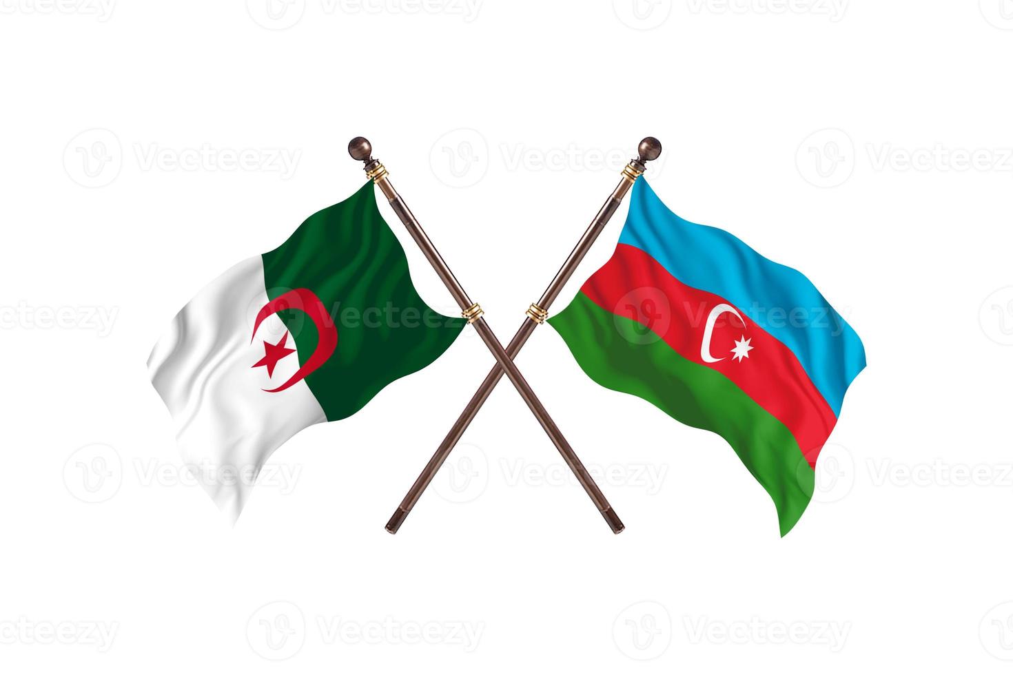 Algeria versus Azerbaijan Two Country Flags photo