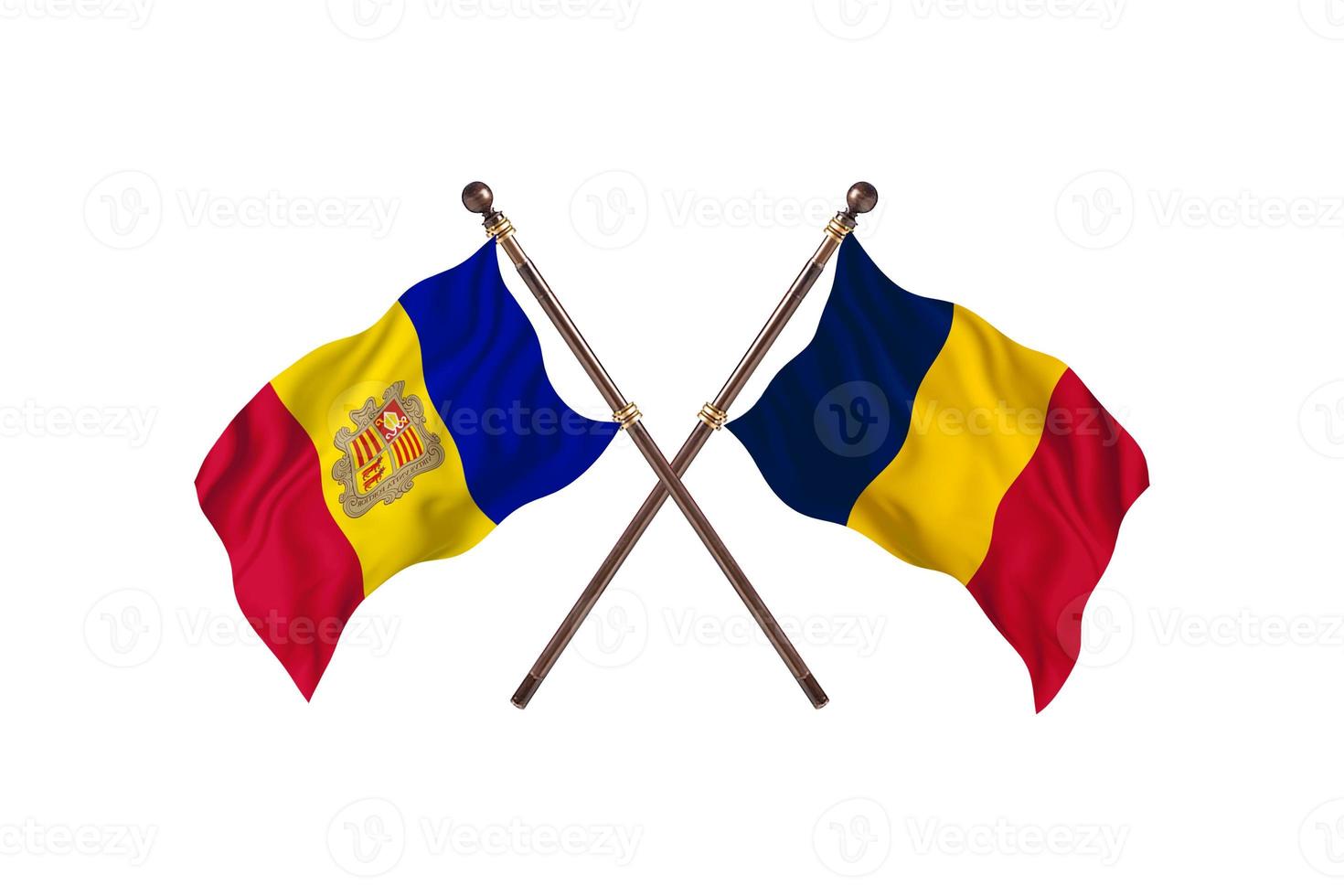 Andorra versus Chad Two Country Flags photo