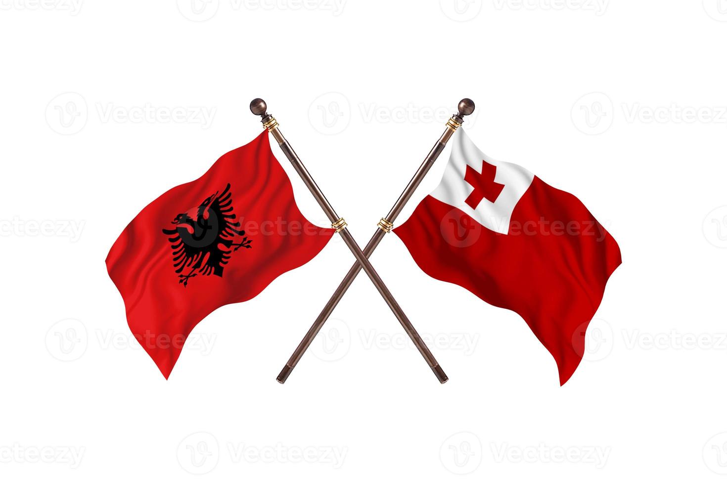 Albania versus Tonga Two Country Flags photo