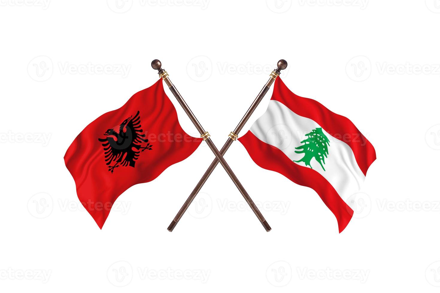 Albania versus Lebanon Two Country Flags photo
