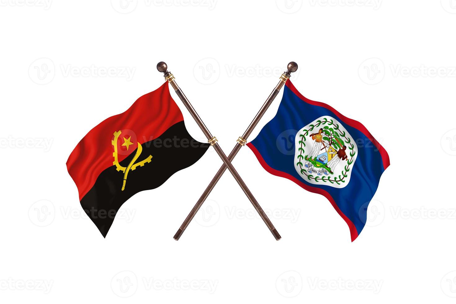 Angola versus Belize Two Country Flags photo