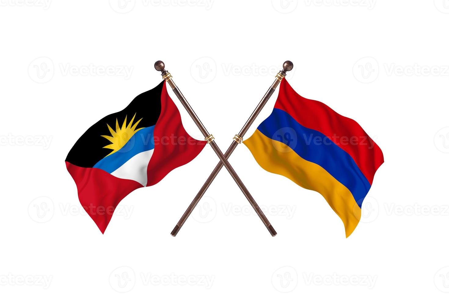 Antigua and Barbuda versus Armenia Two Country Flags photo