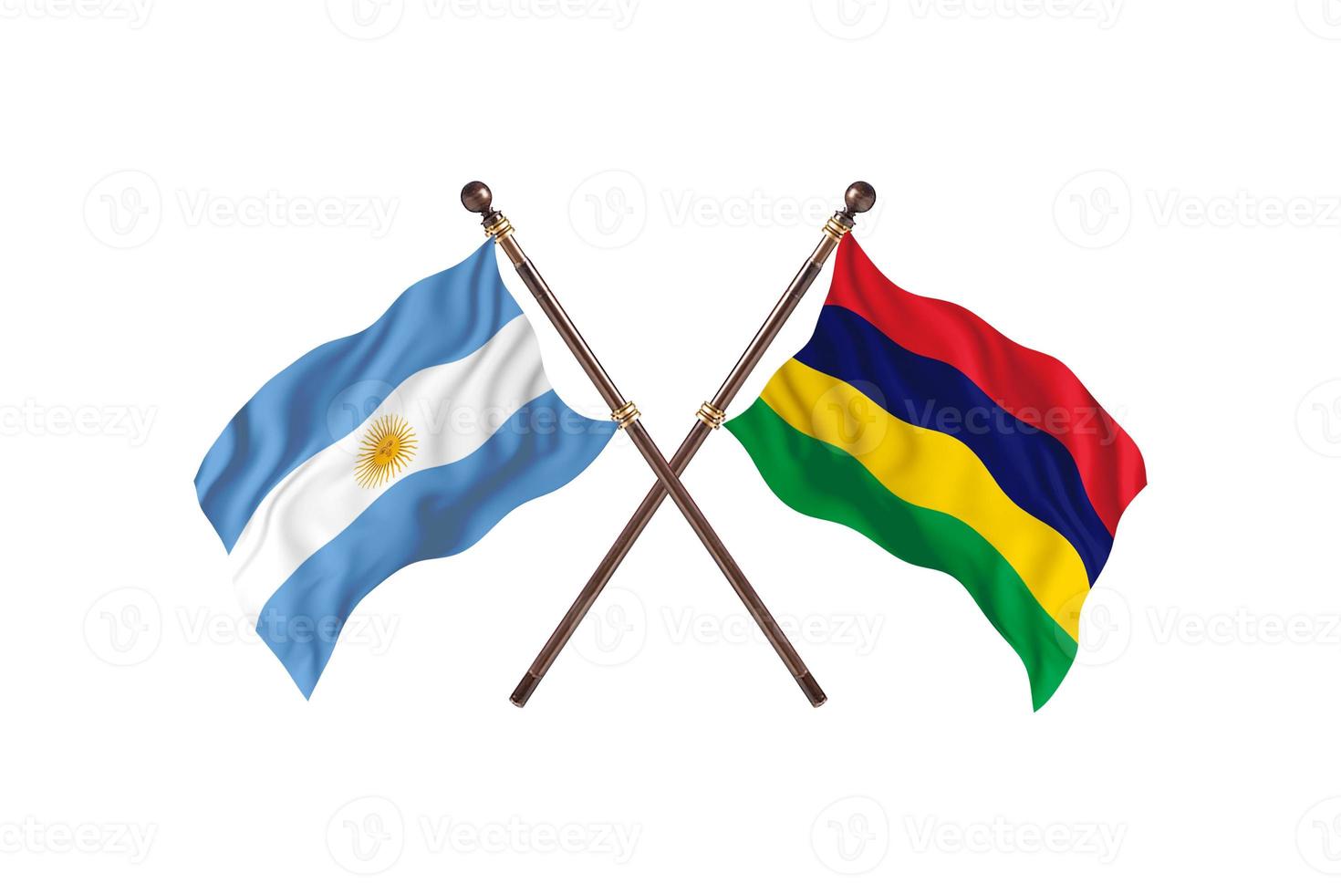 Argentina versus Mauritius Two Country Flags photo