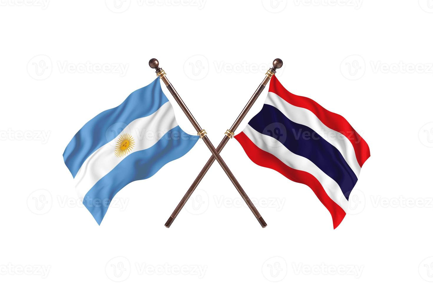 Argentina versus Thailand Two Country Flags photo