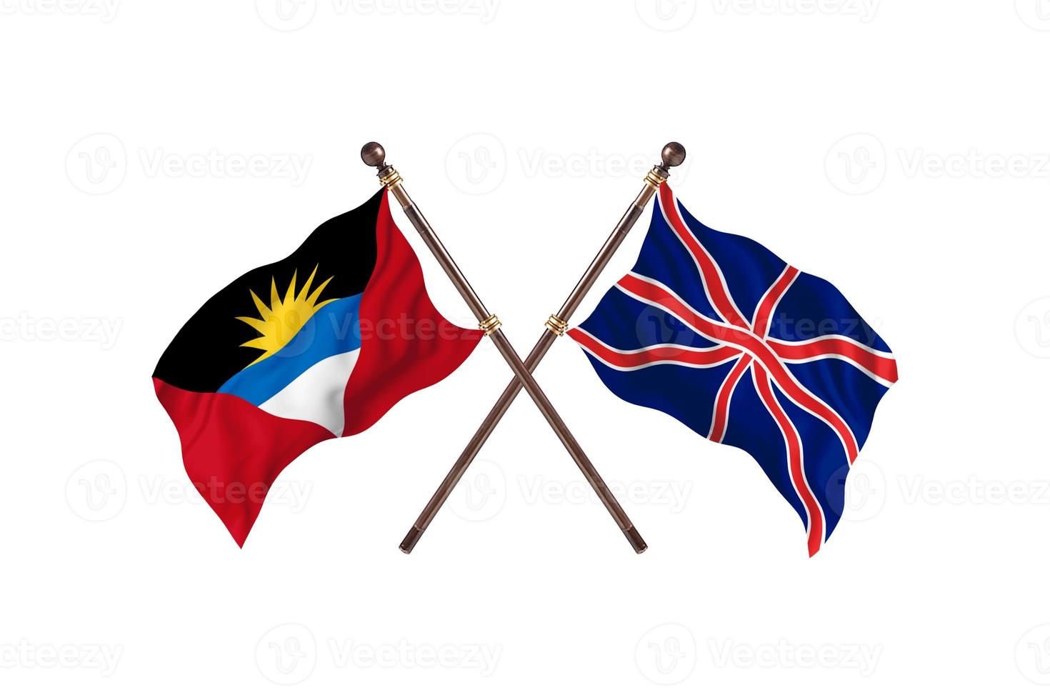 Antigua and Barbuda versus United Kingdom Two Country Flags photo