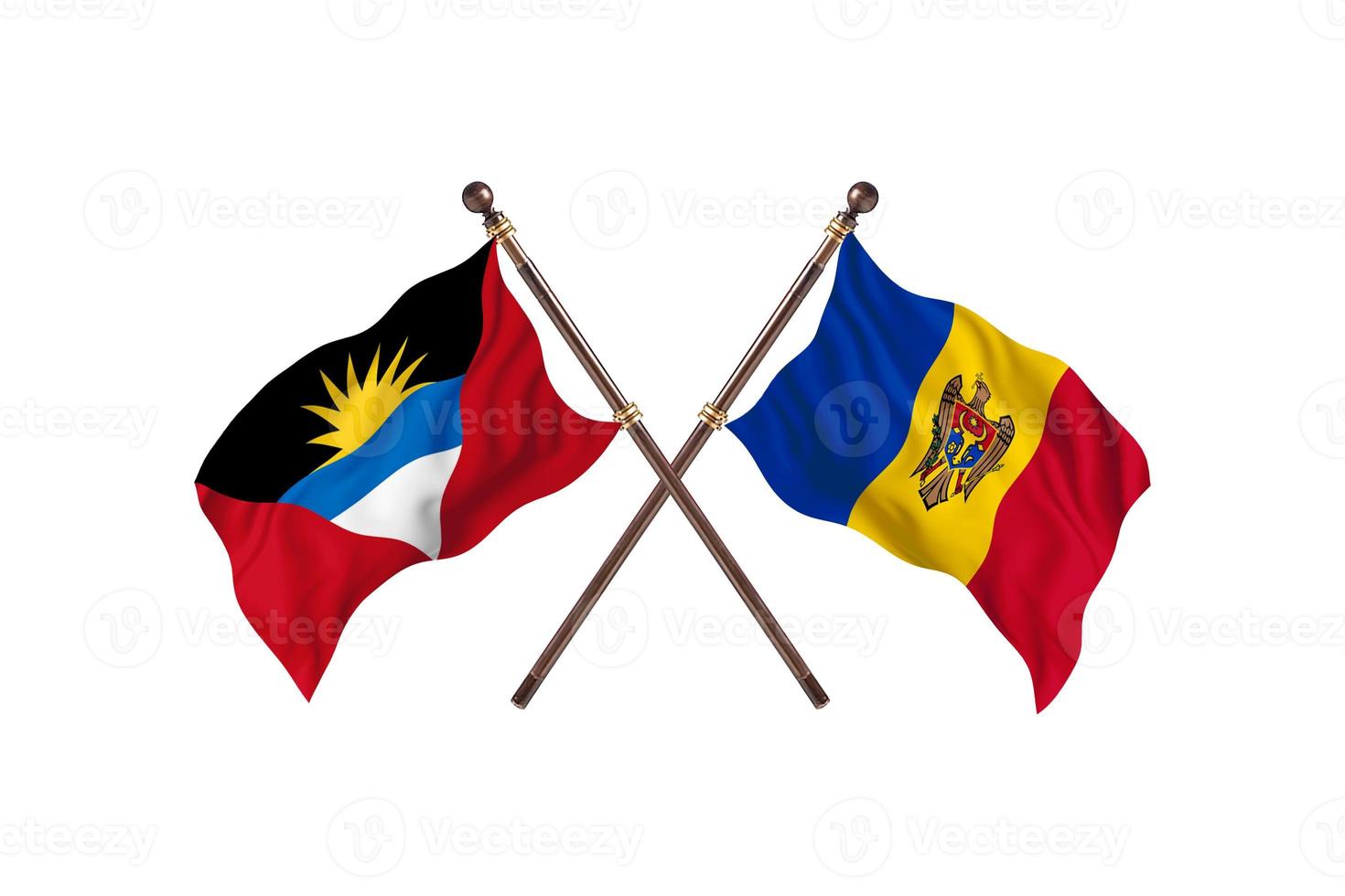 Antigua and Barbuda versus Moldova Two Country Flags photo